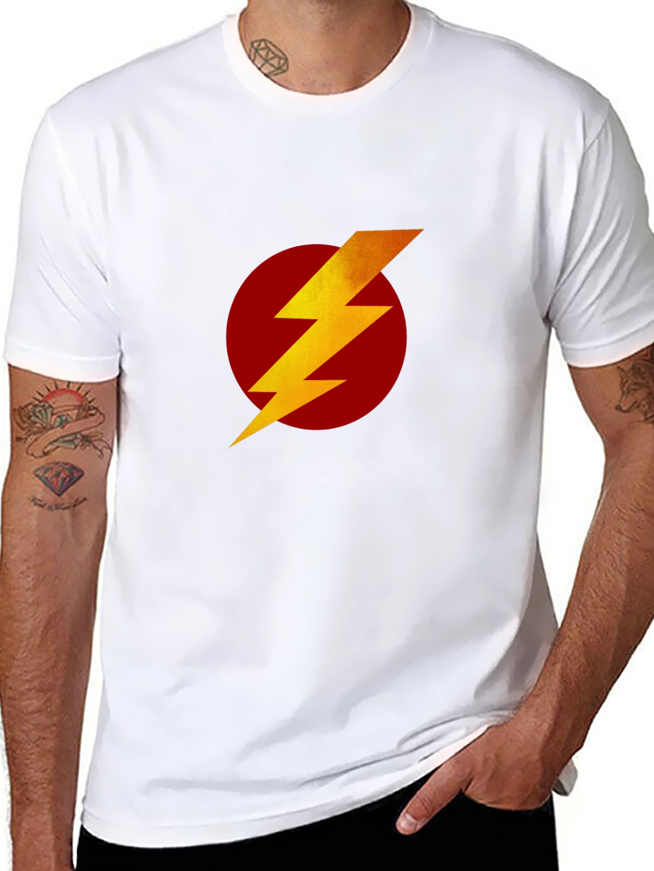 Flash Symbol T-Shirt - Black Superhero Tee