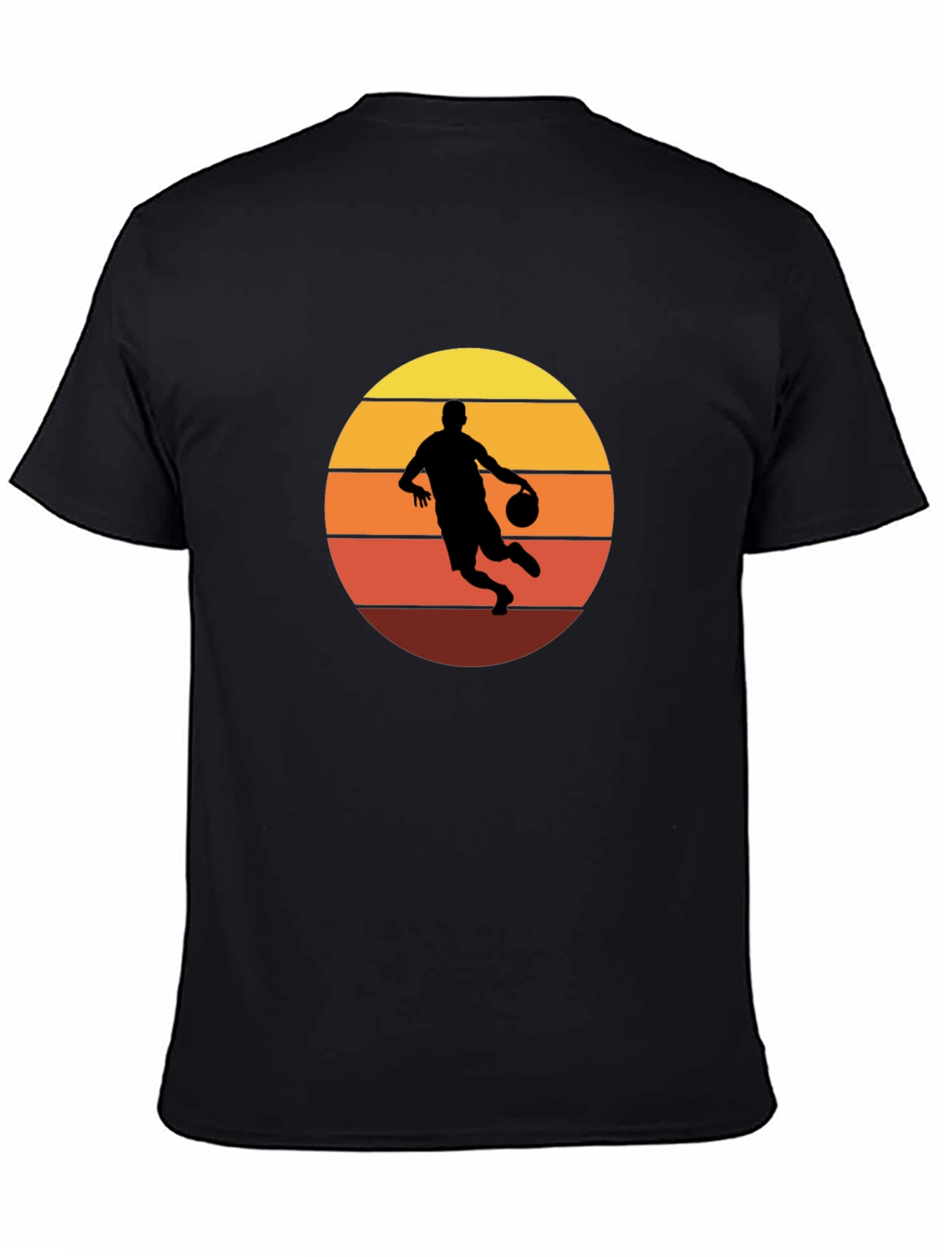 Retro Basketball Player Graphic T-Shirt - Black