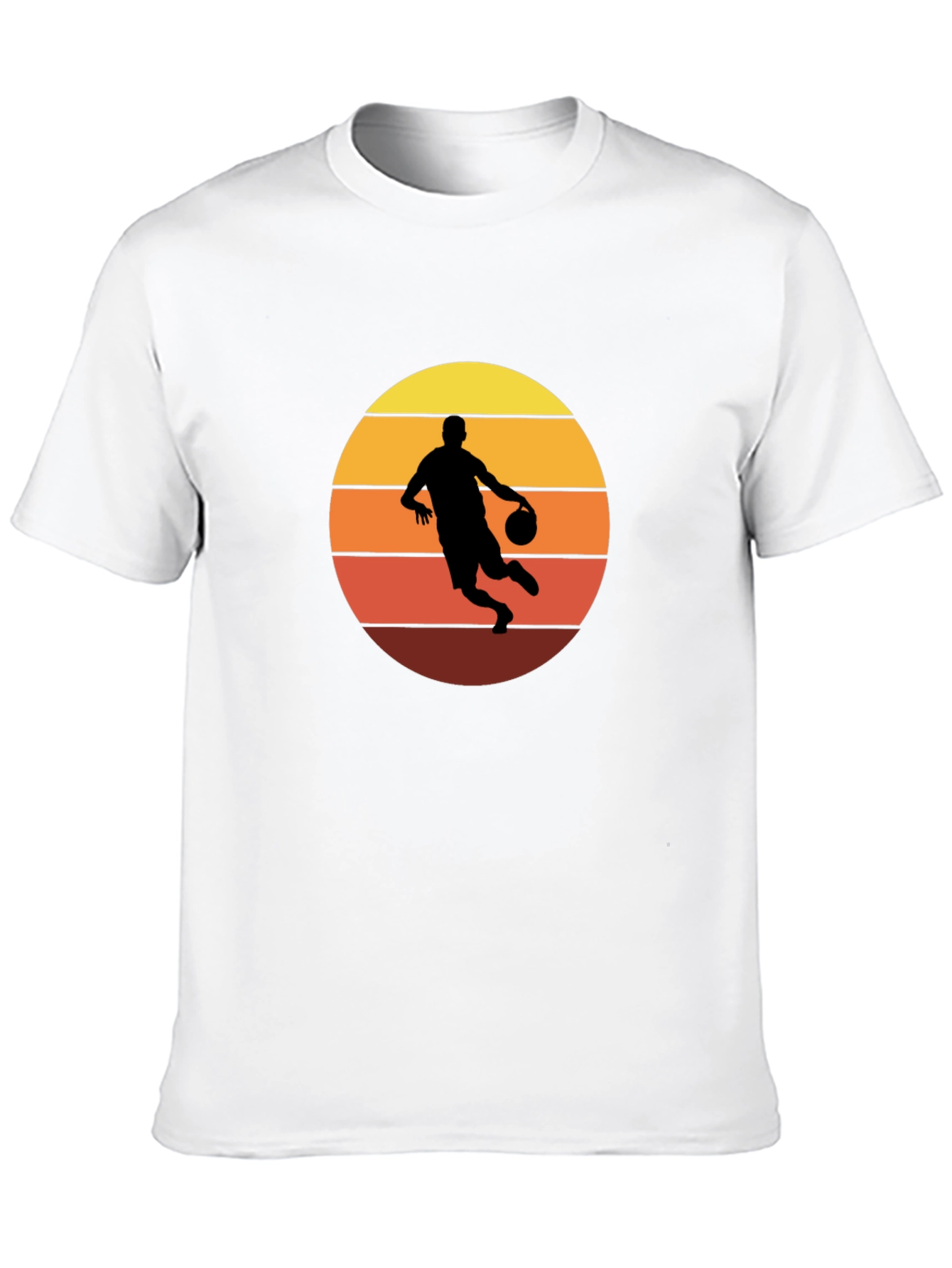 Retro Basketball Player Graphic T-Shirt - Black