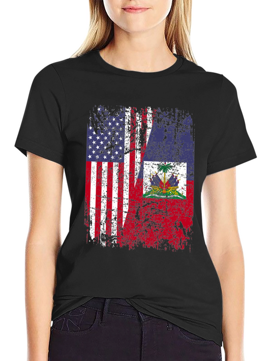 USA Haiti Flag T-Shirt