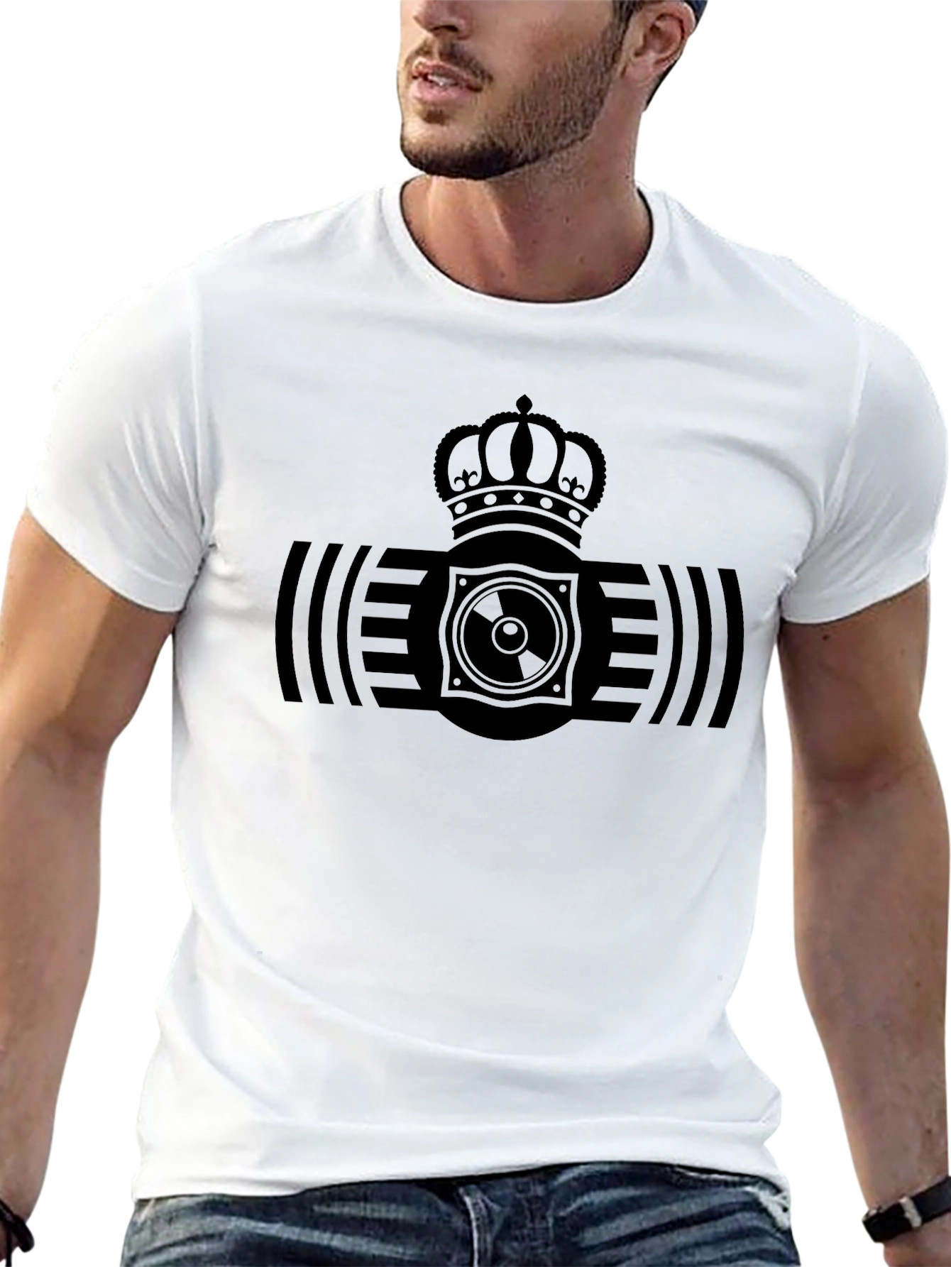Crown Speaker Graphic Black T-Shirt