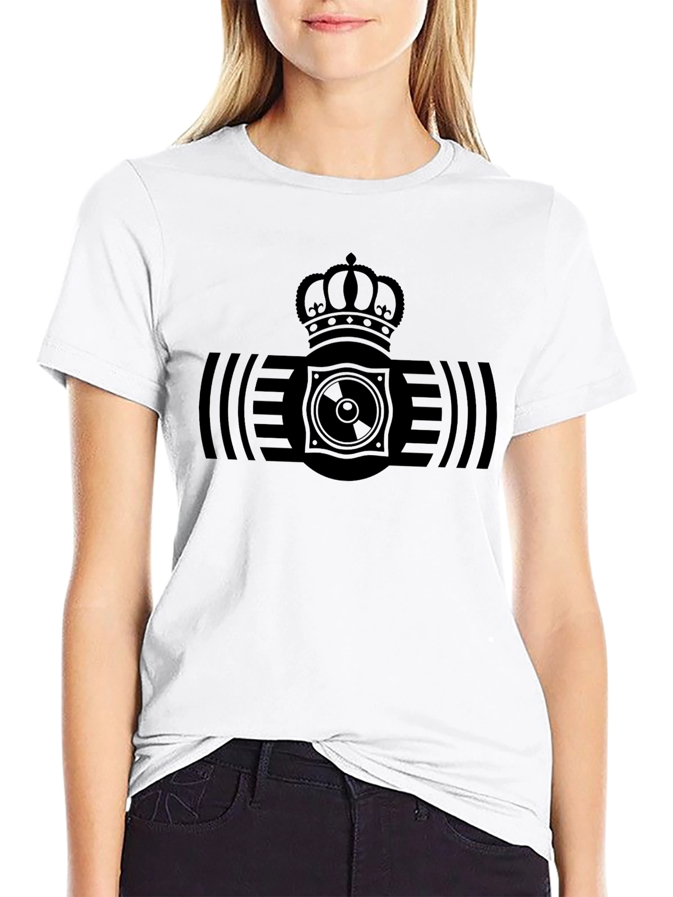 Crown Speaker Graphic Black T-Shirt
