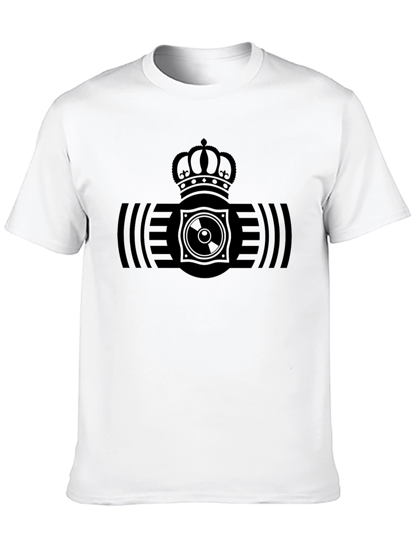Crown Speaker Graphic Black T-Shirt