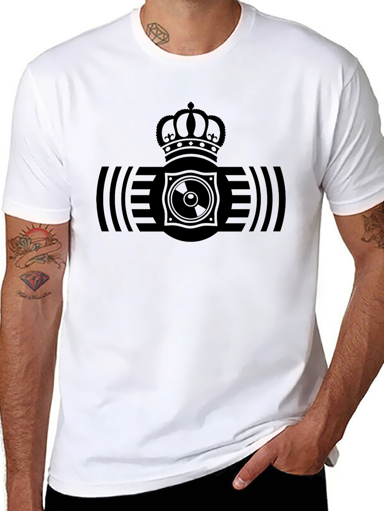 Crown Speaker Graphic Black T-Shirt