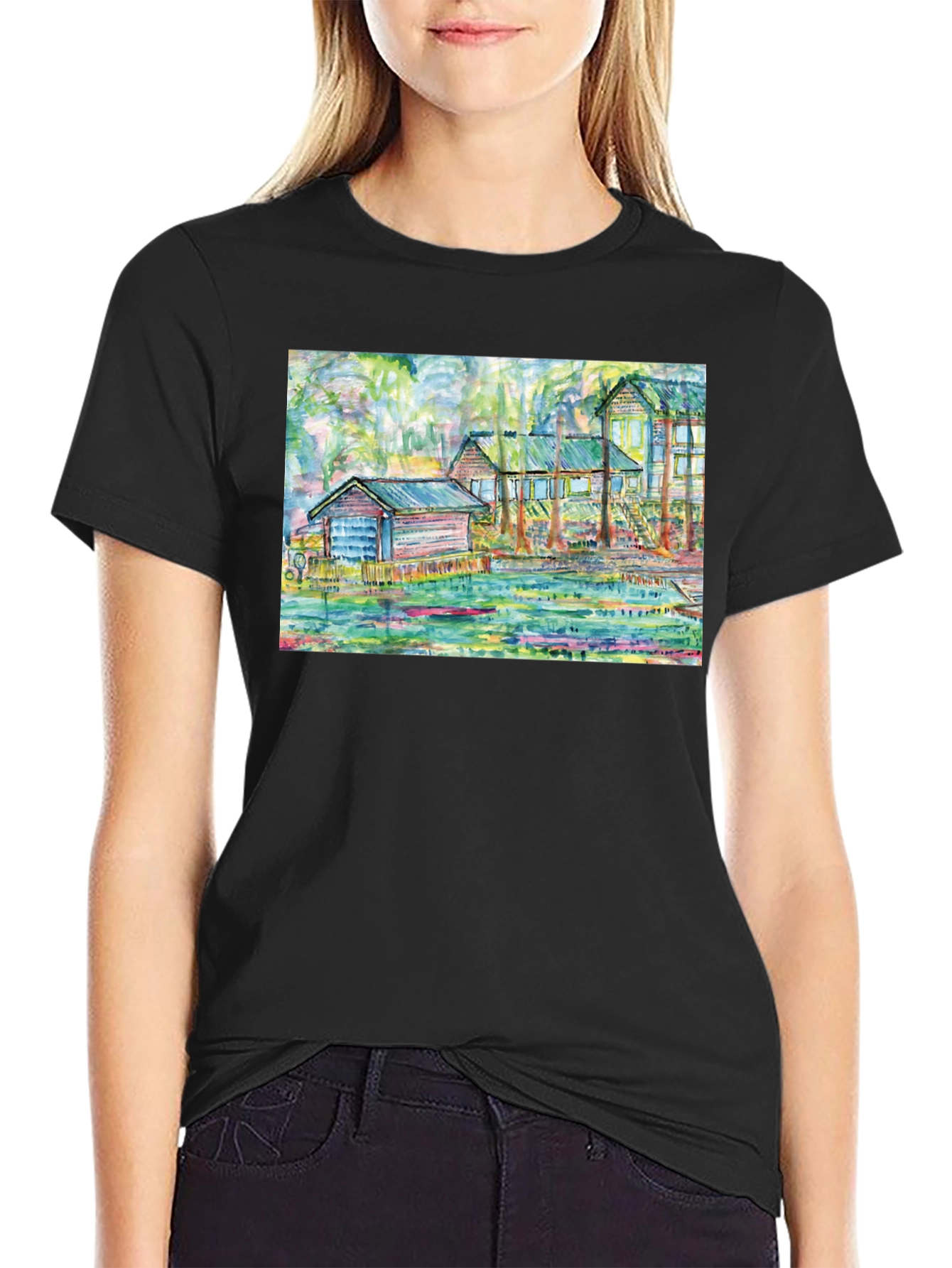 Unique Art T-Shirt: Louisiana Bayou Scene