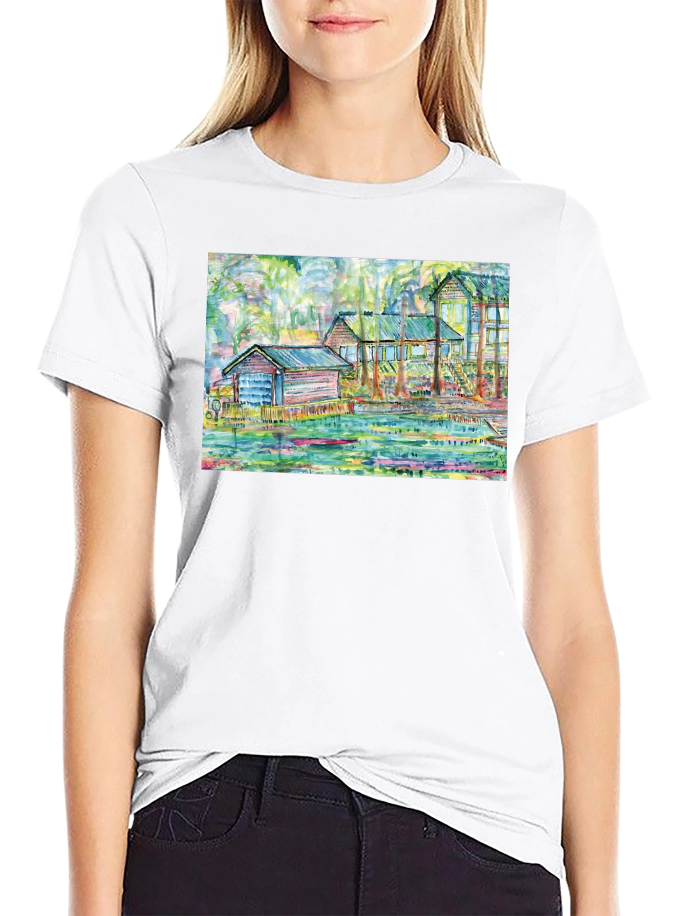 Unique Art T-Shirt: Louisiana Bayou Scene