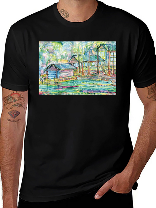 Unique Art T-Shirt: Louisiana Bayou Scene
