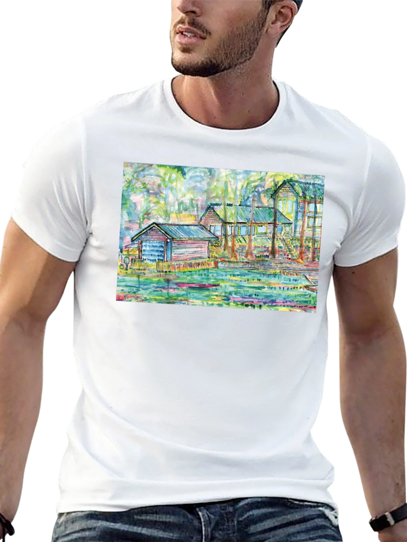 Unique Art T-Shirt: Louisiana Bayou Scene