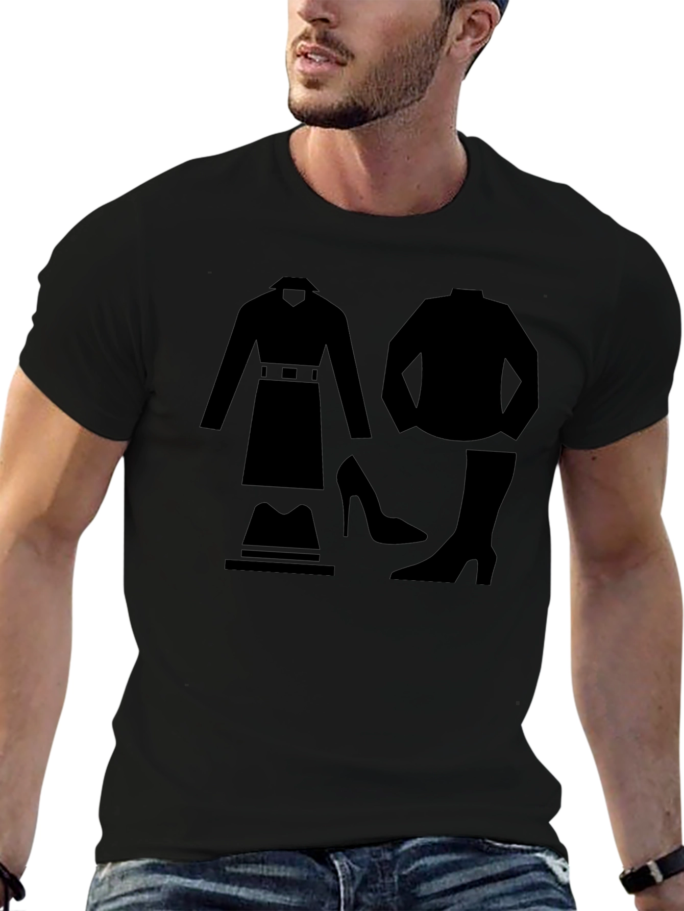 T-Shirt with Spy Outfit Graphic