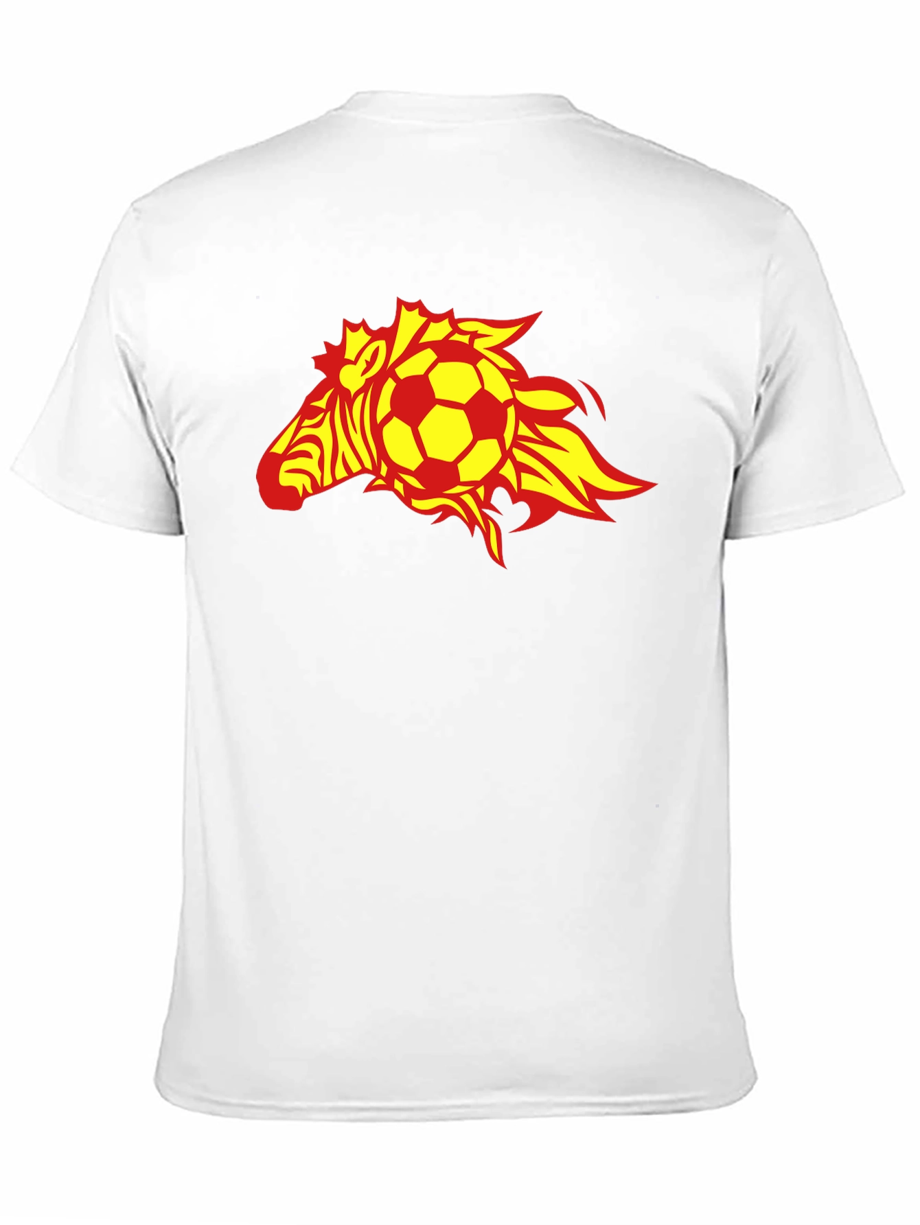 Flaming Zebra Soccer Ball Black T-Shirt