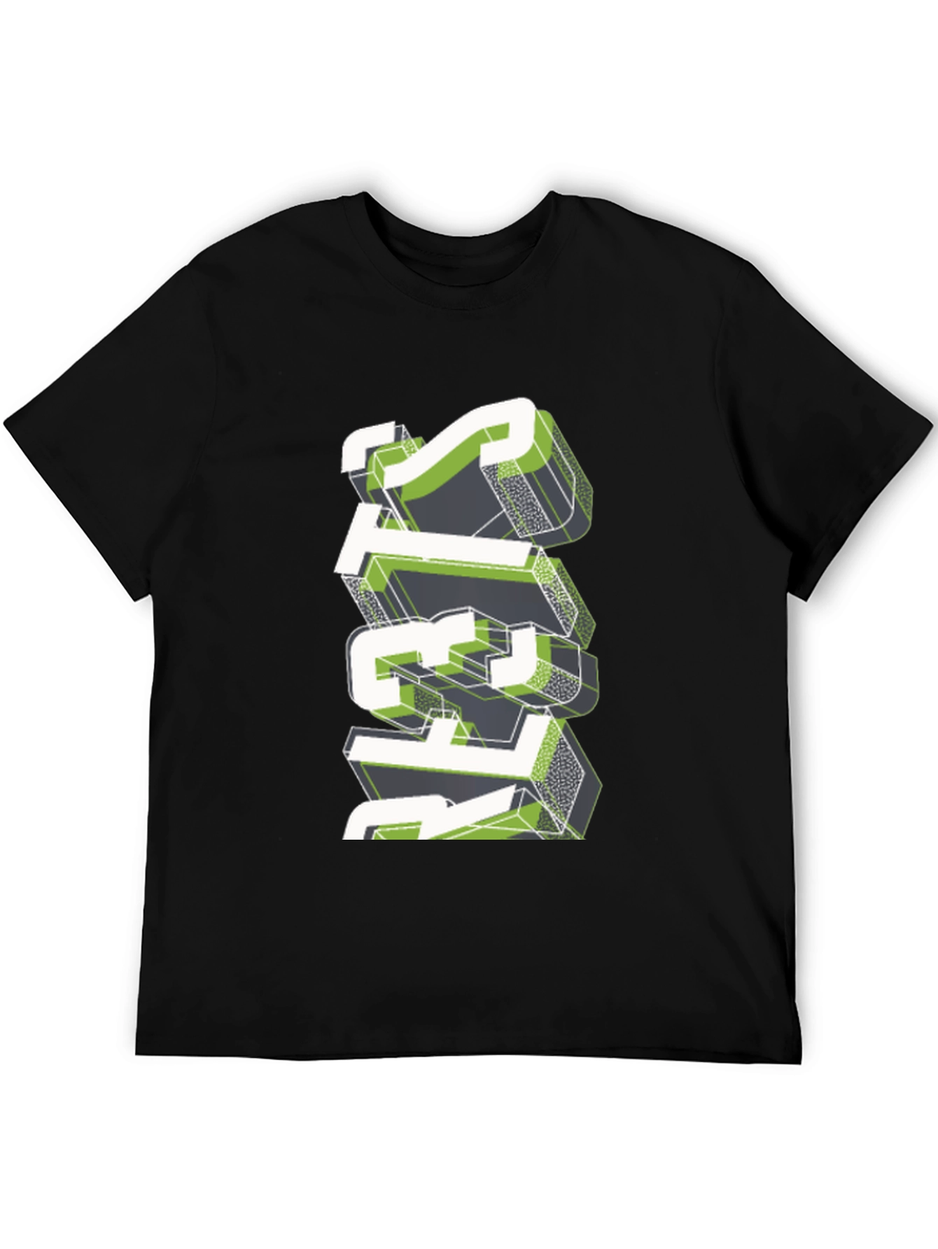 Stylish Geometric Graphic Print Black T-Shirt