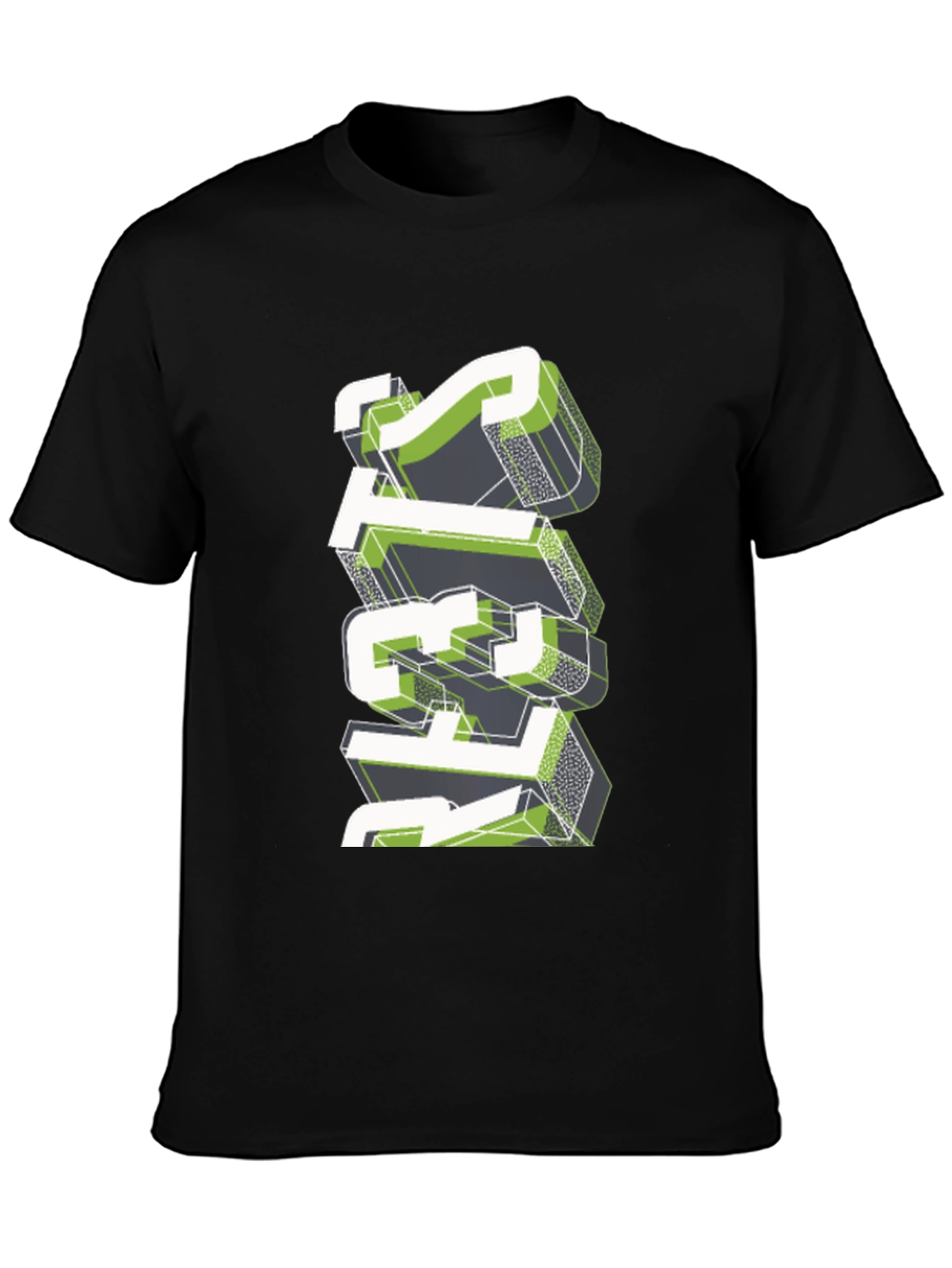 Stylish Geometric Graphic Print Black T-Shirt