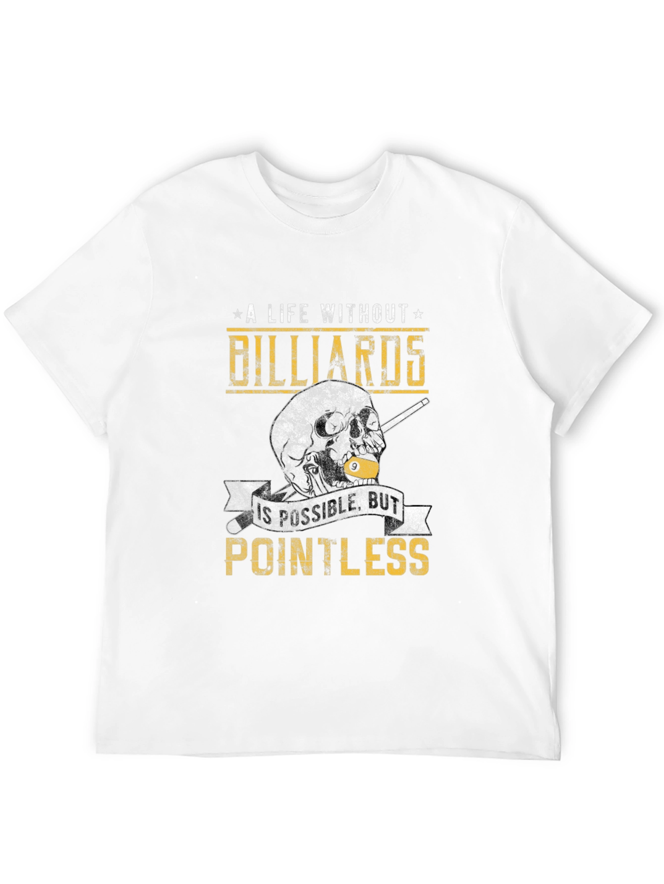 Billiards Skull Graphic Tee - Pointless Without Billiards!