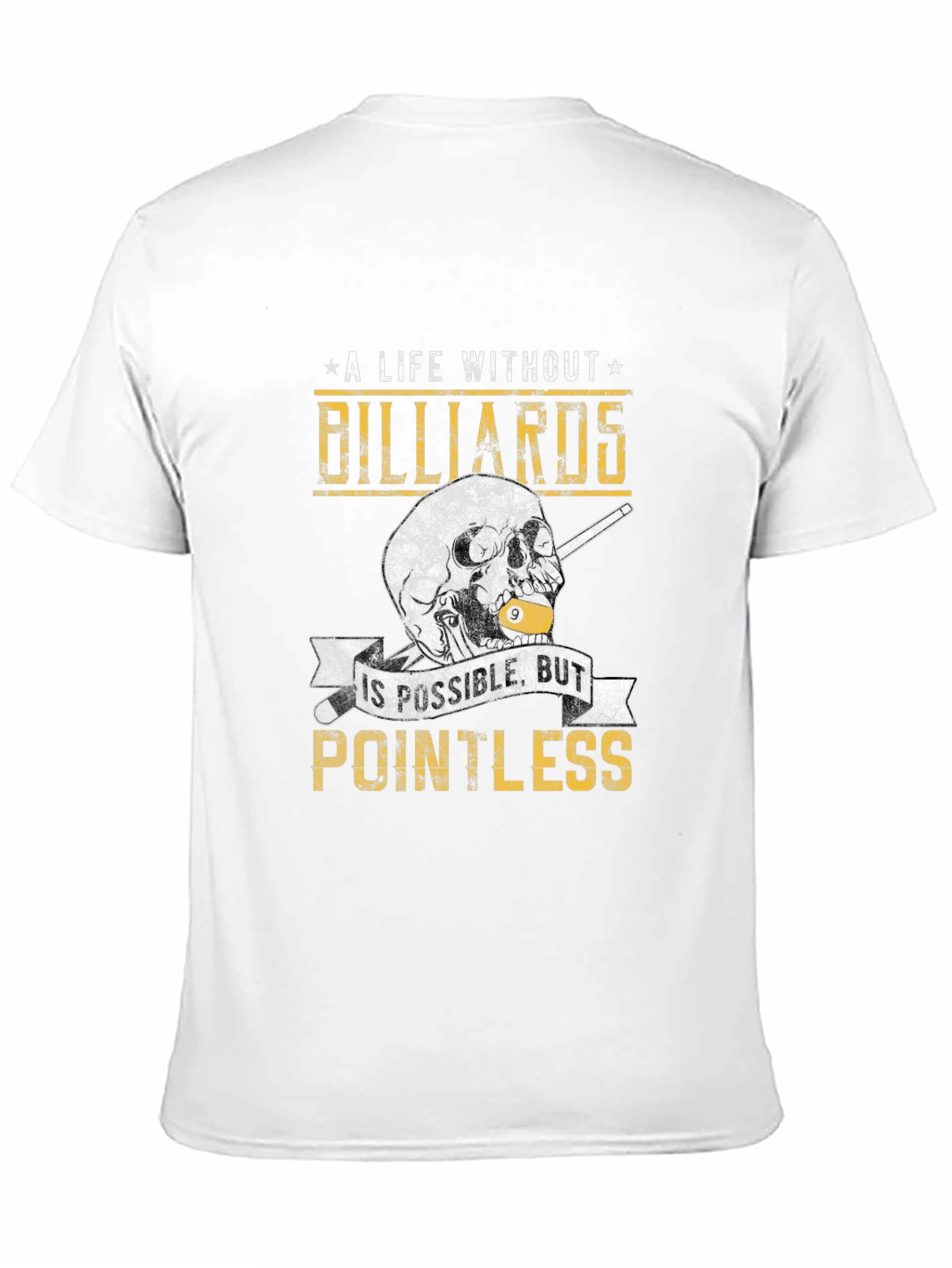 Billiards Skull Graphic Tee - Pointless Without Billiards!