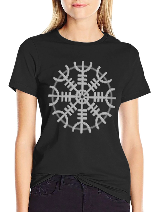 Vegvisir Compass Viking Runes T-Shirt - Black