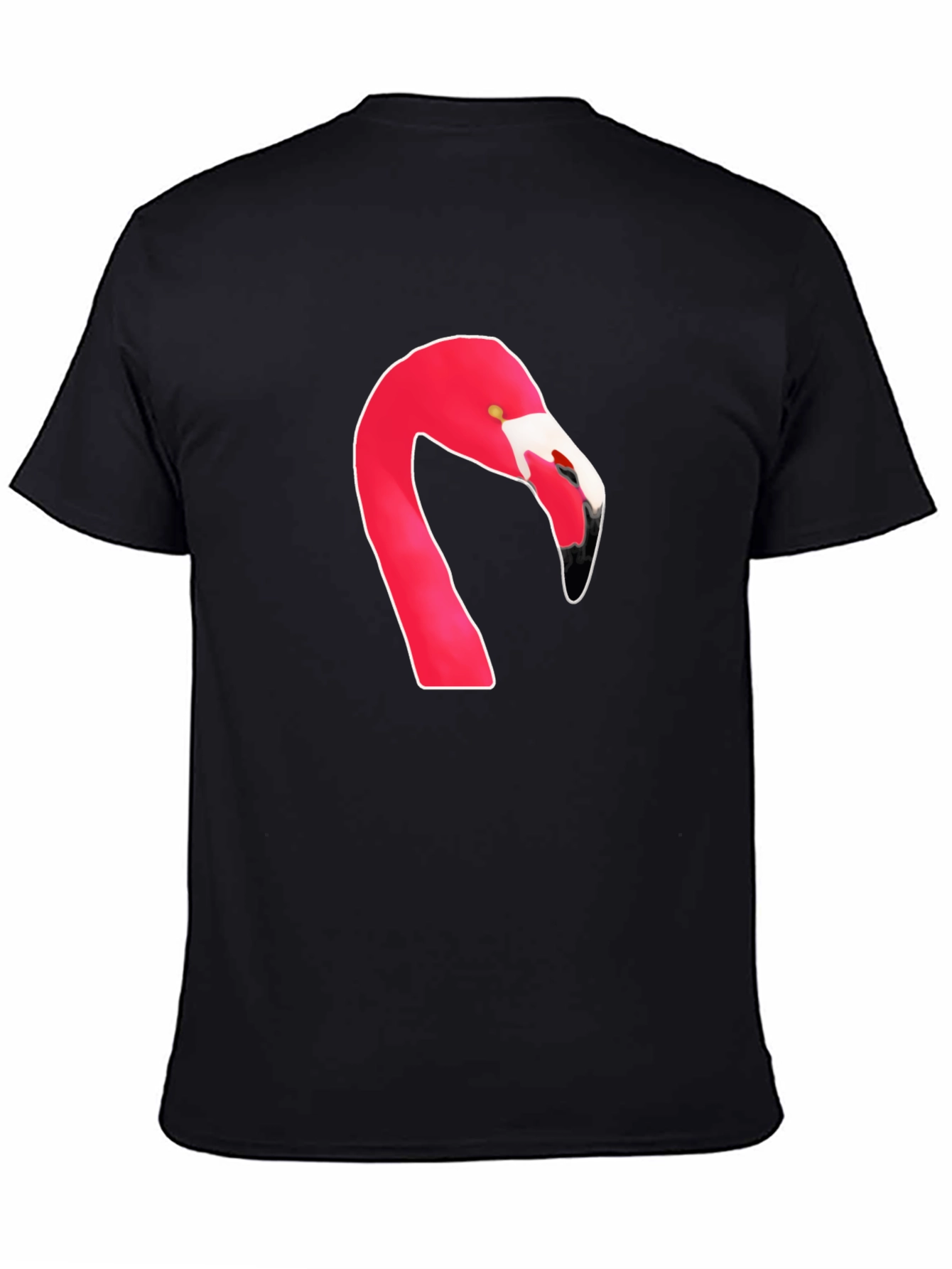 Flamingo Head Graphic Tee - Casual Black T-Shirt