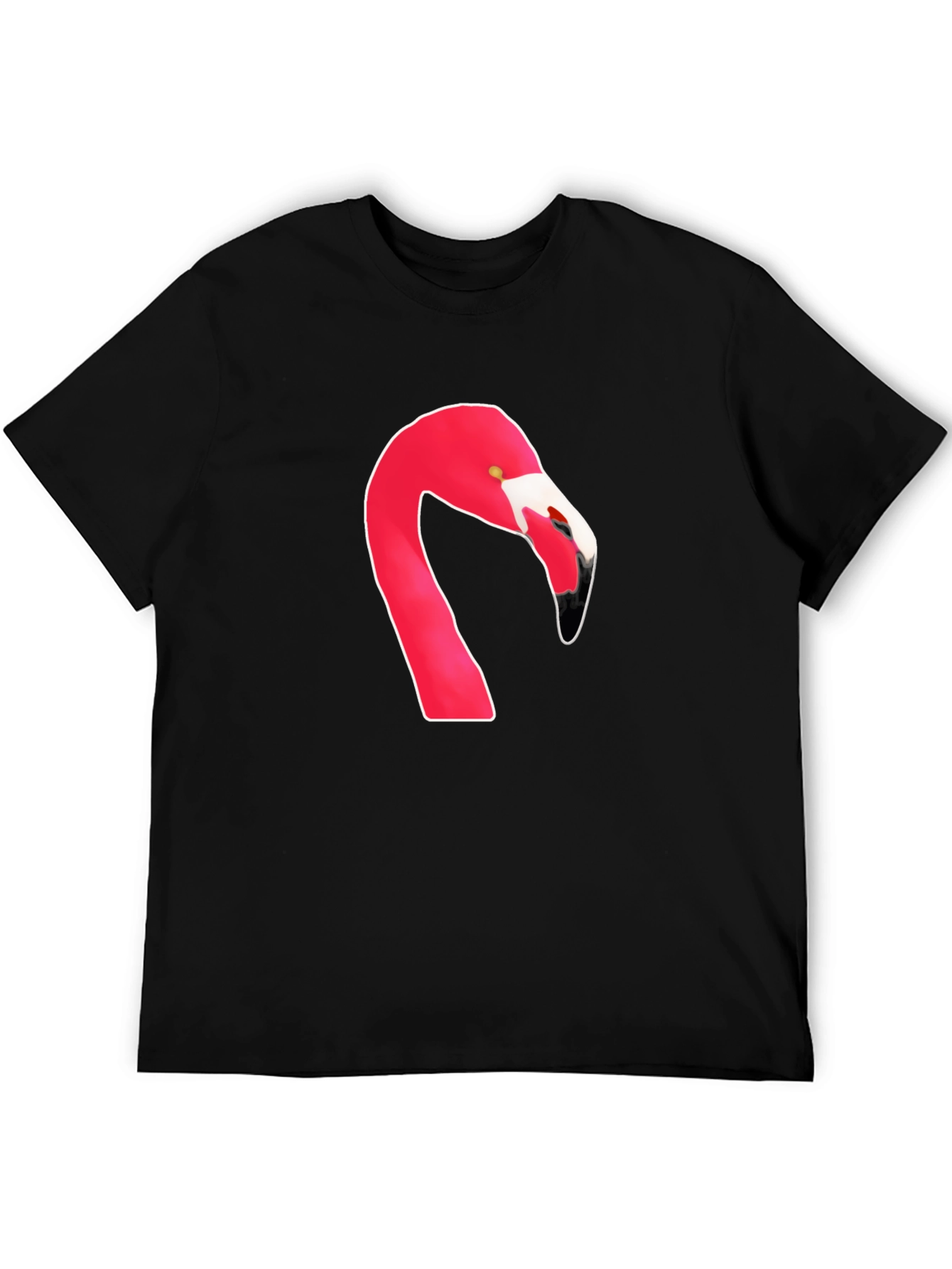 Flamingo Head Graphic Tee - Casual Black T-Shirt
