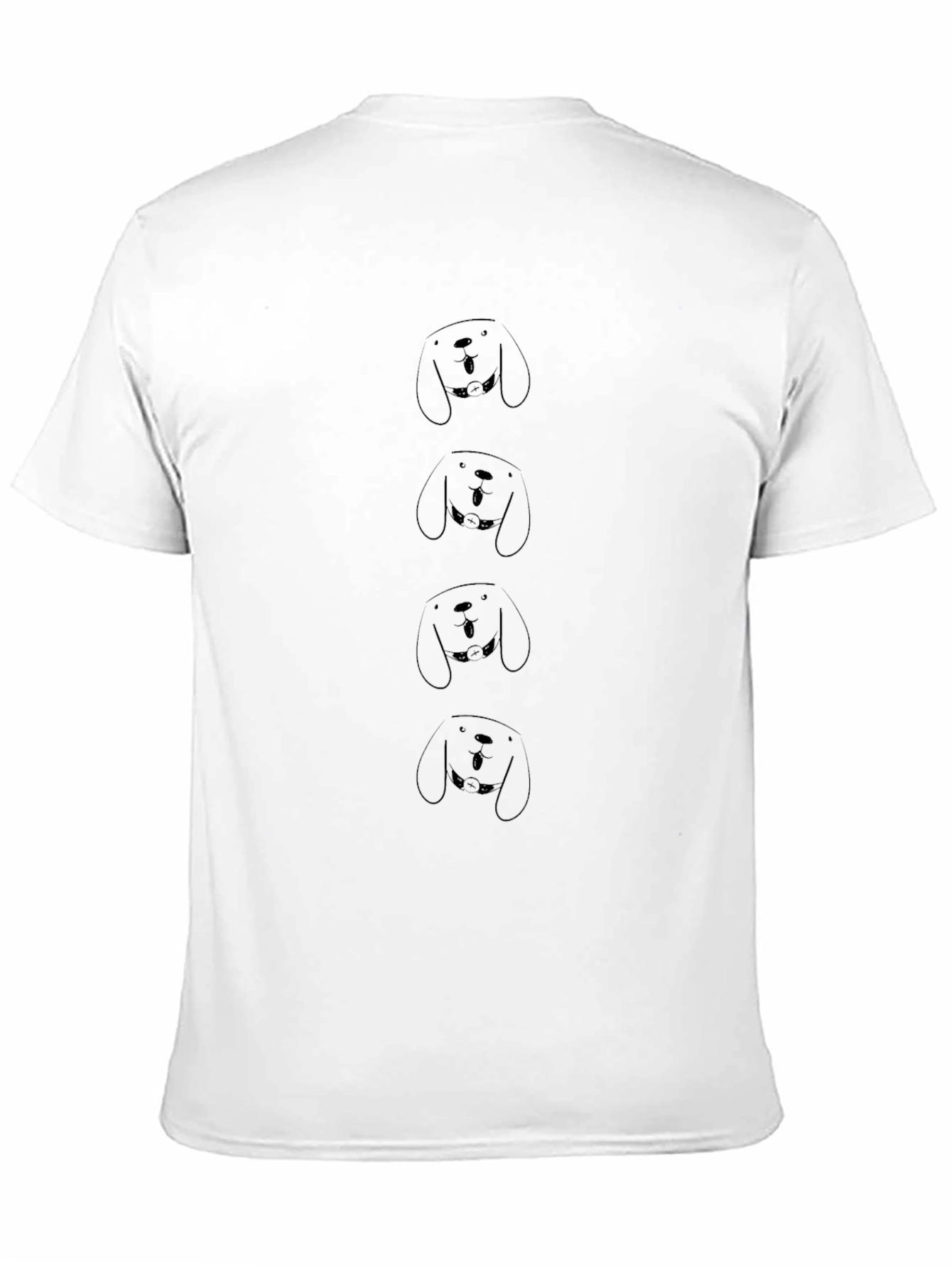 Mens Black Graphic T-Shirt - Dog Pattern