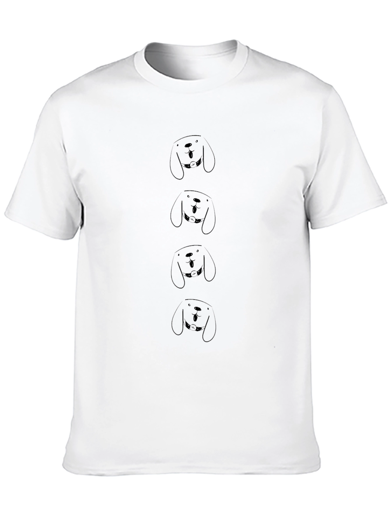 Mens Black Graphic T-Shirt - Dog Pattern