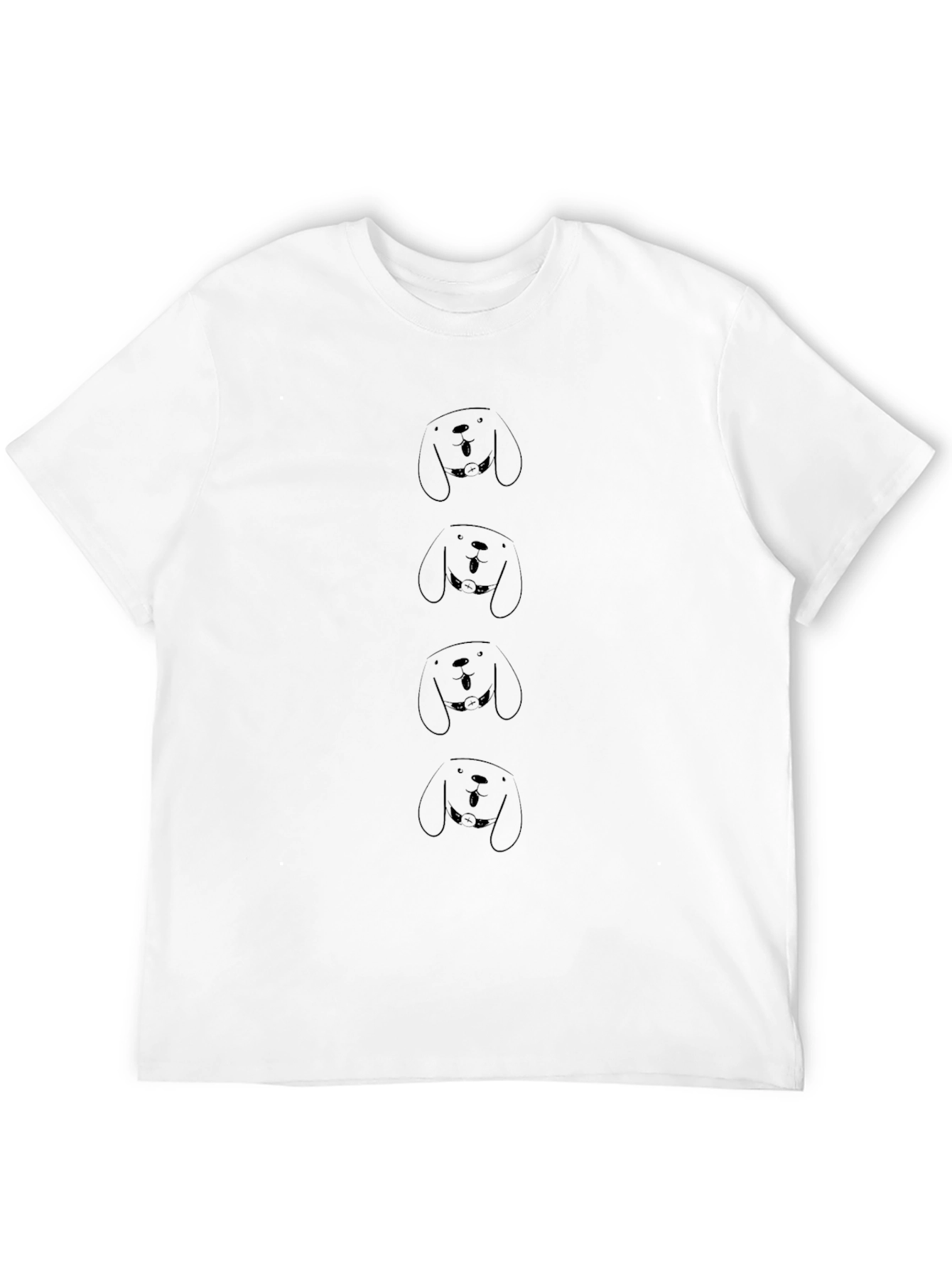 Mens Black Graphic T-Shirt - Dog Pattern