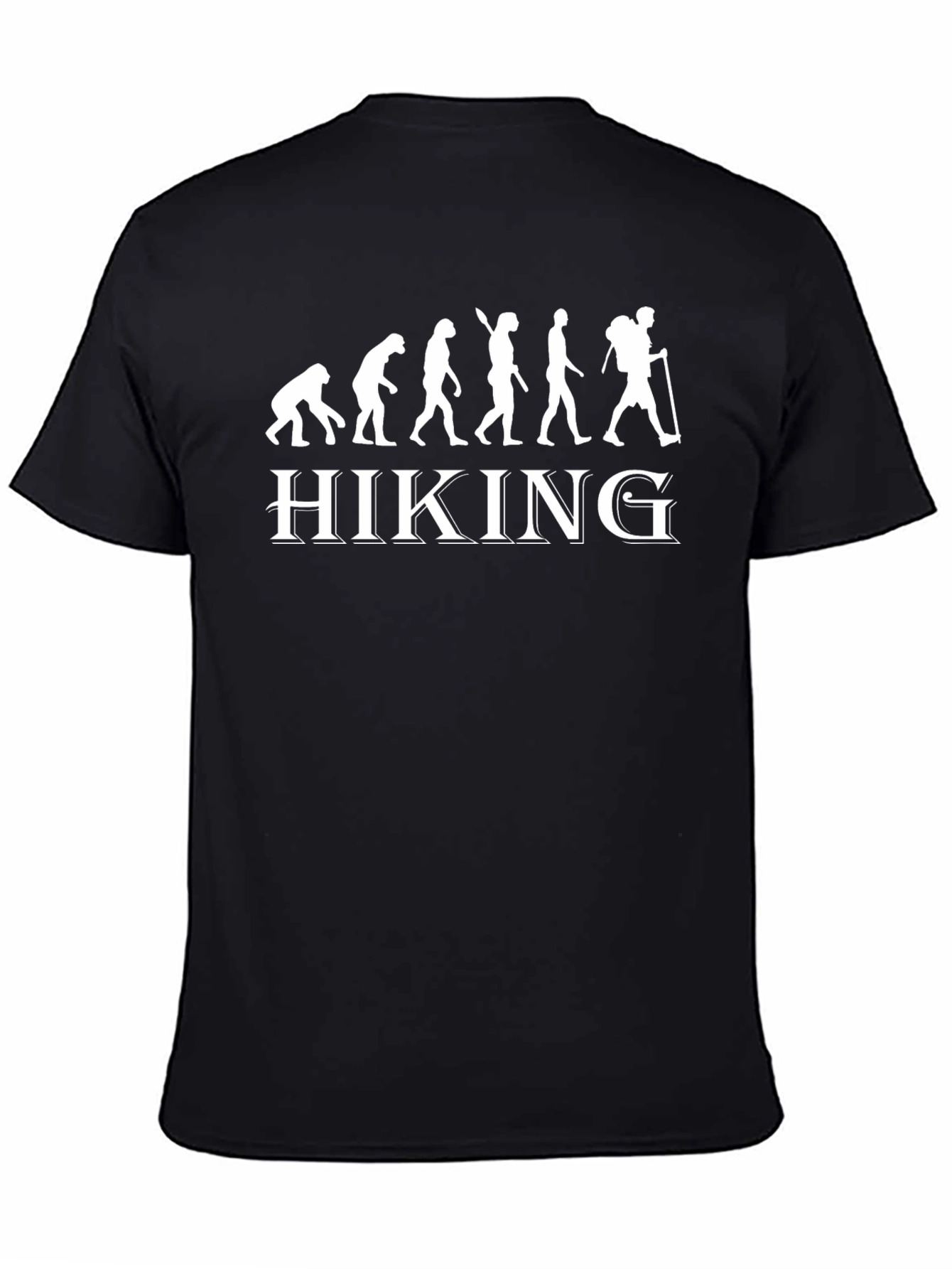 Hiking Evolution Graphic Tee - Black Cotton T-Shirt