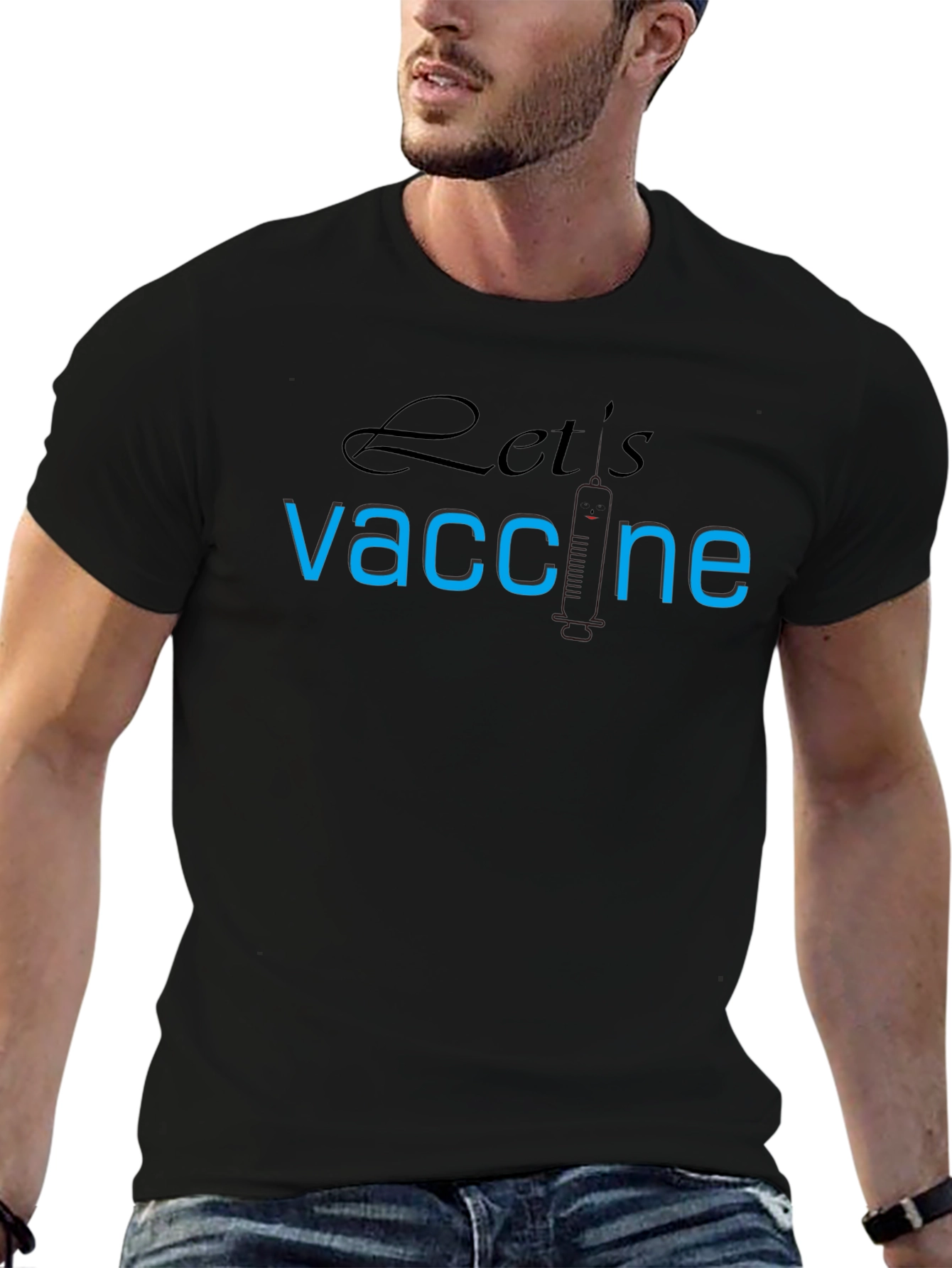 Lets Vaccine T-Shirt - Black Pro-Vaccination