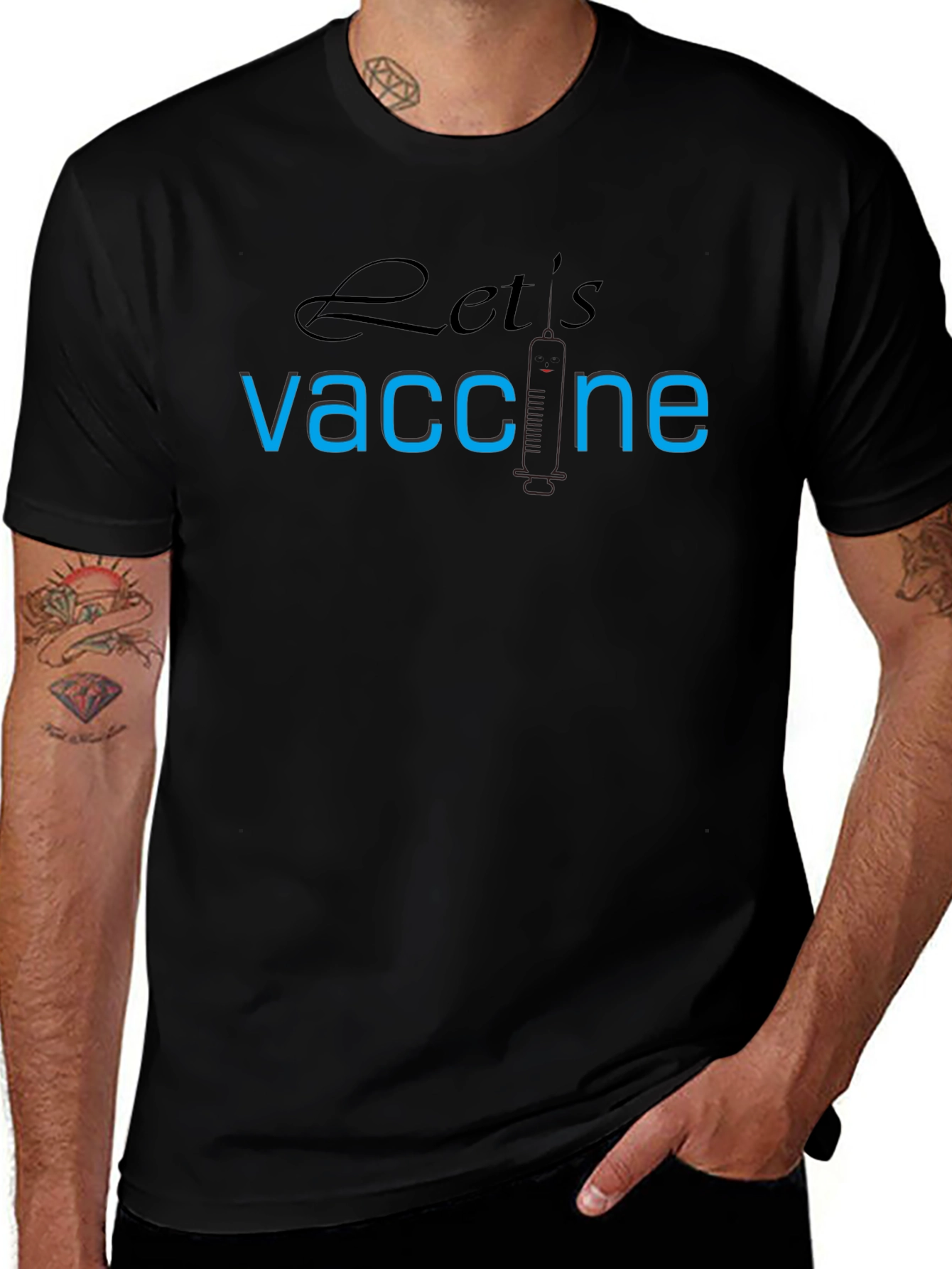 Lets Vaccine T-Shirt - Black Pro-Vaccination