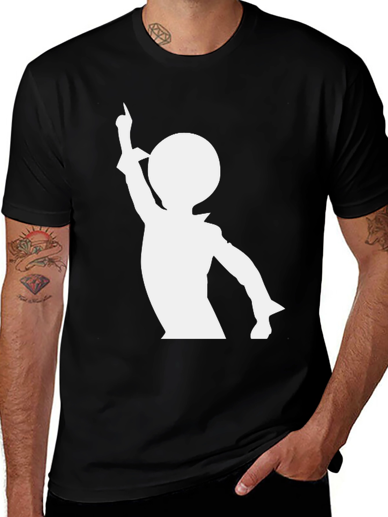 Retro Silhouette Graphic Tee - Black