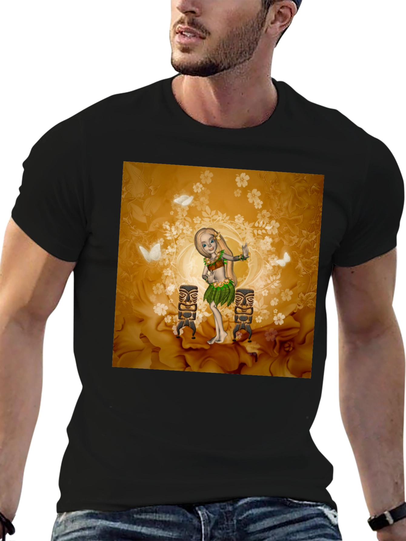 Tropical Hula Dancer Graphic Tee