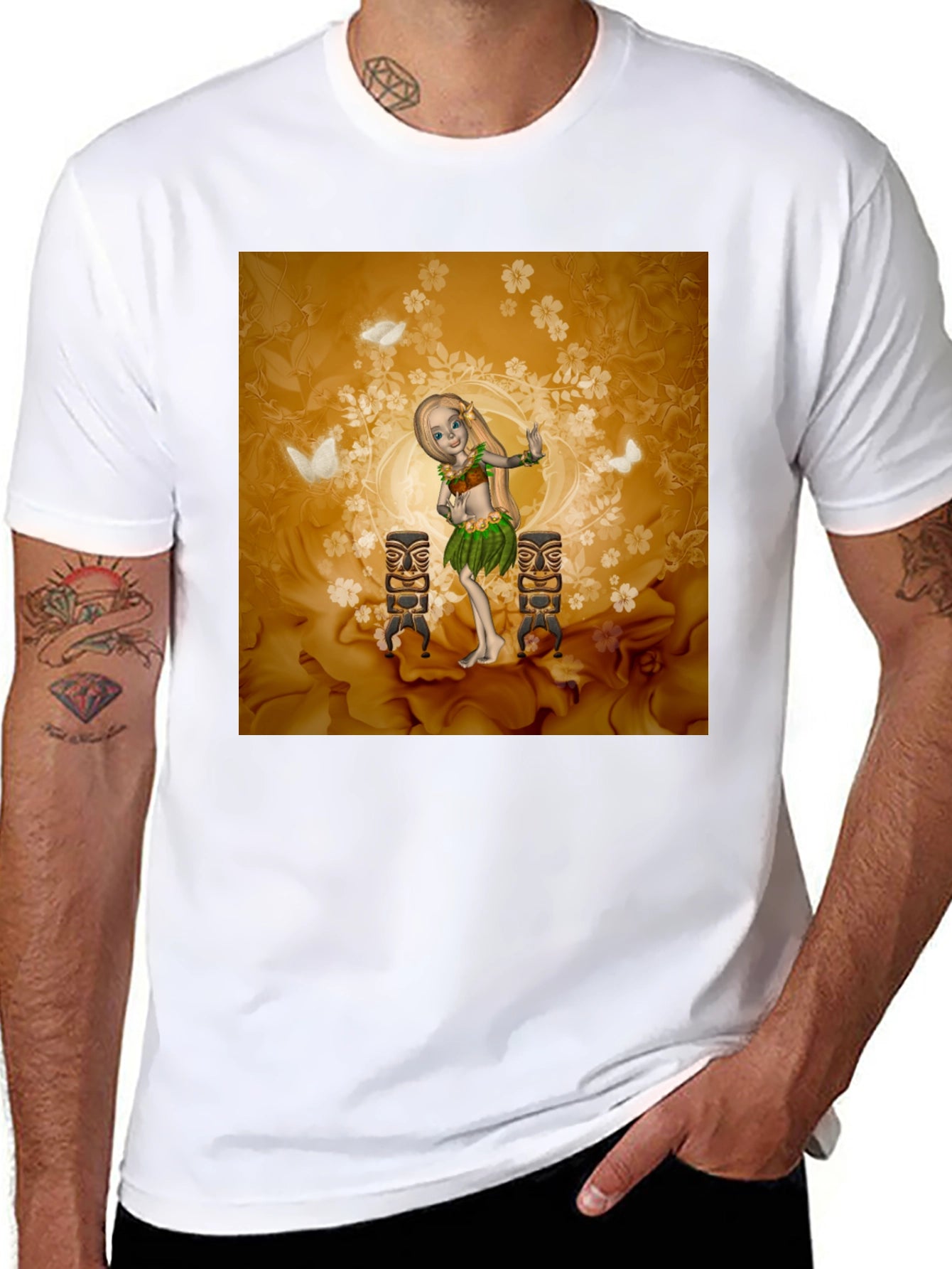 Tropical Hula Dancer Graphic Tee