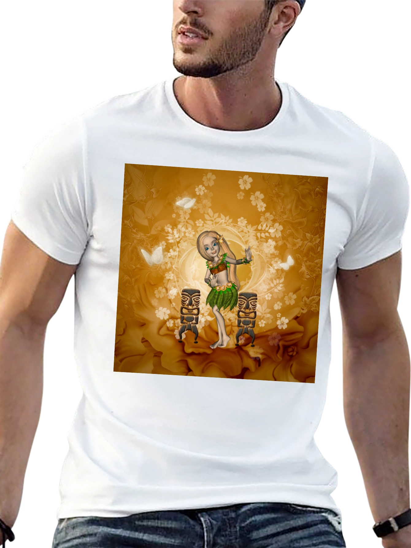 Tropical Hula Dancer Graphic Tee