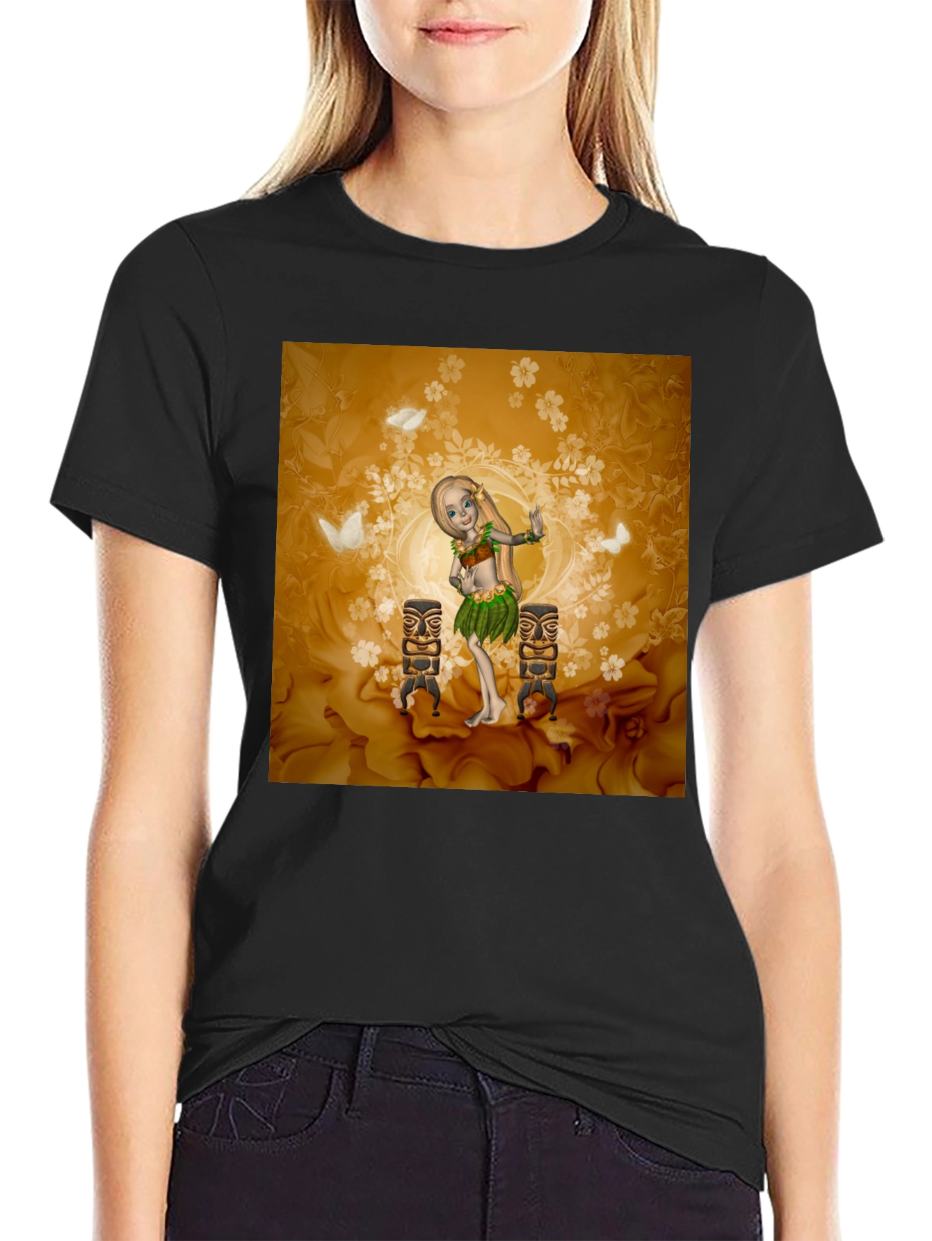 Tropical Hula Dancer Graphic Tee