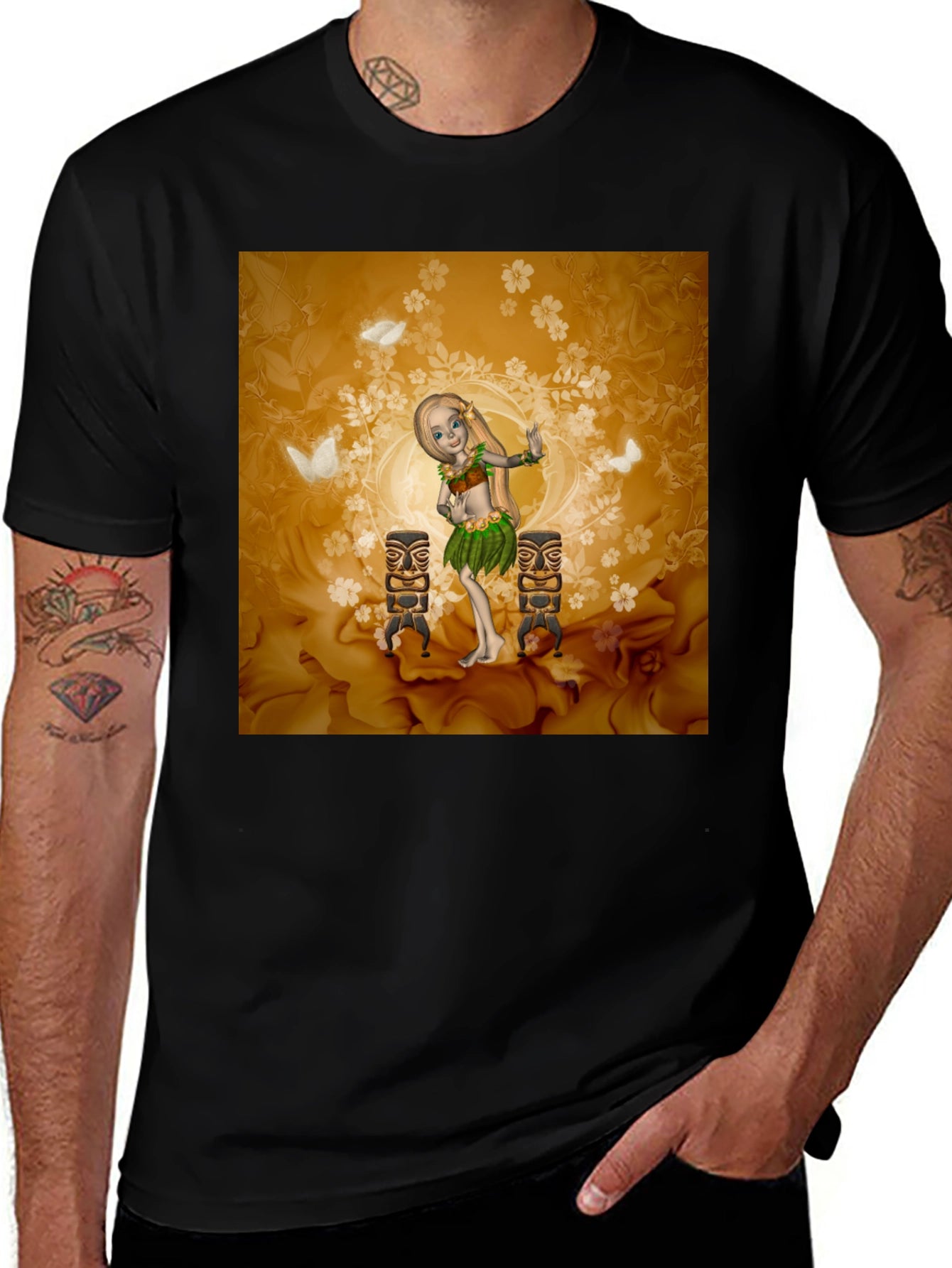 Tropical Hula Dancer Graphic Tee