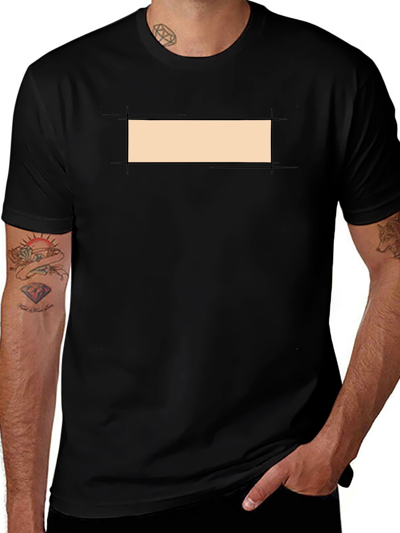Mens Black Short Sleeve Crew Neck Tee