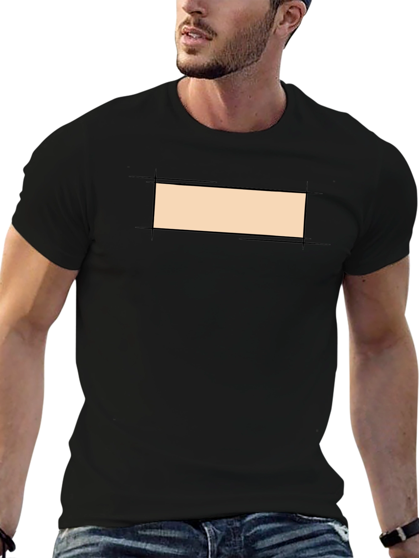 Mens Black Short Sleeve Crew Neck Tee