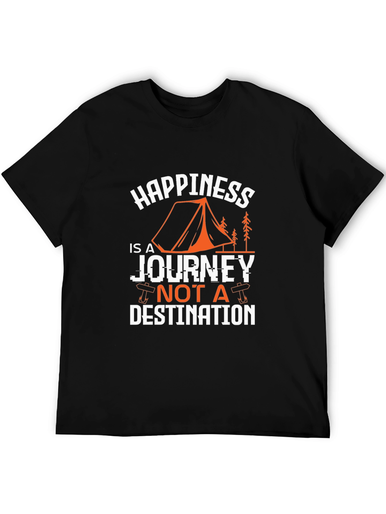 Happiness is a Journey Graphic Tee - Black