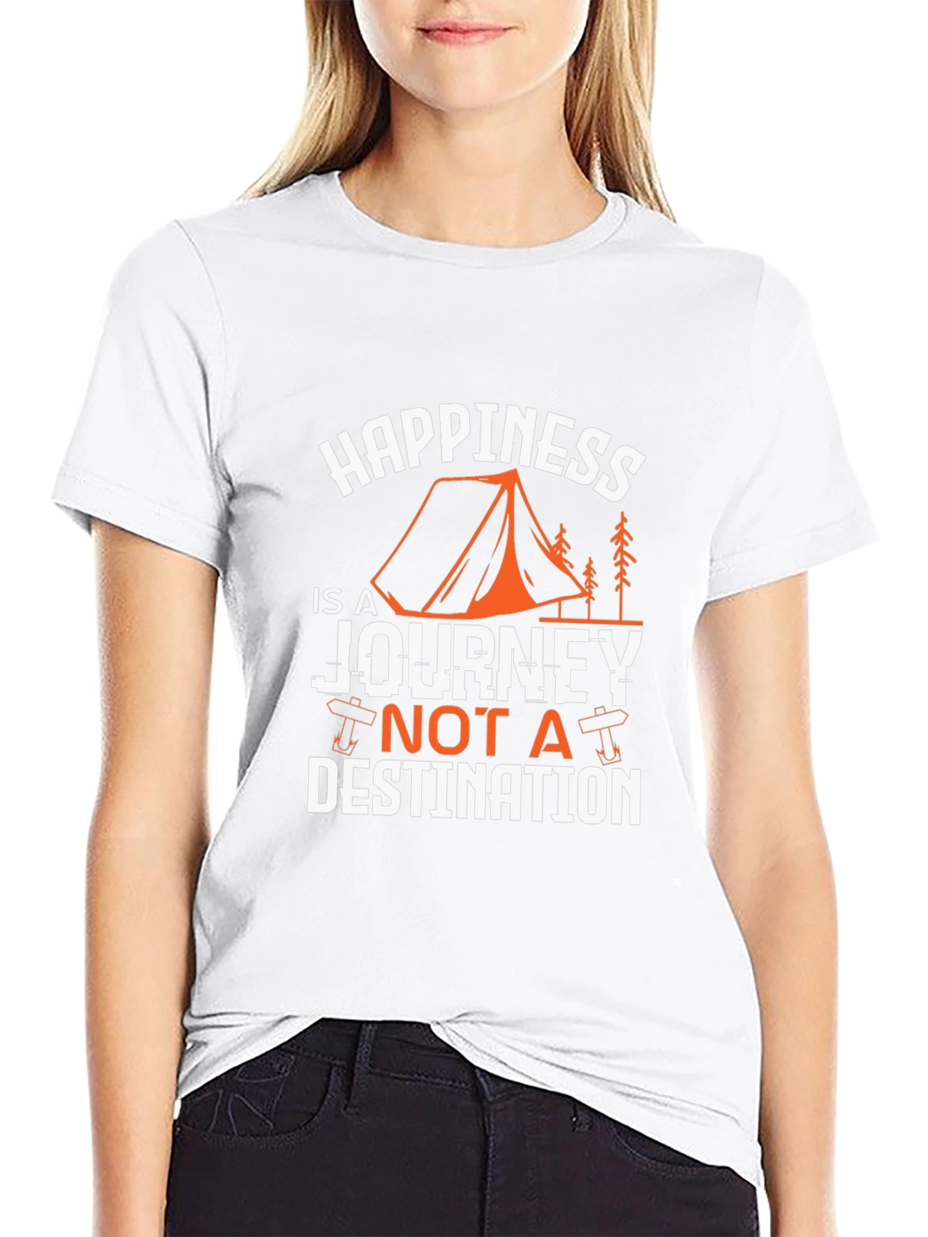 Happiness is a Journey Graphic Tee - Black