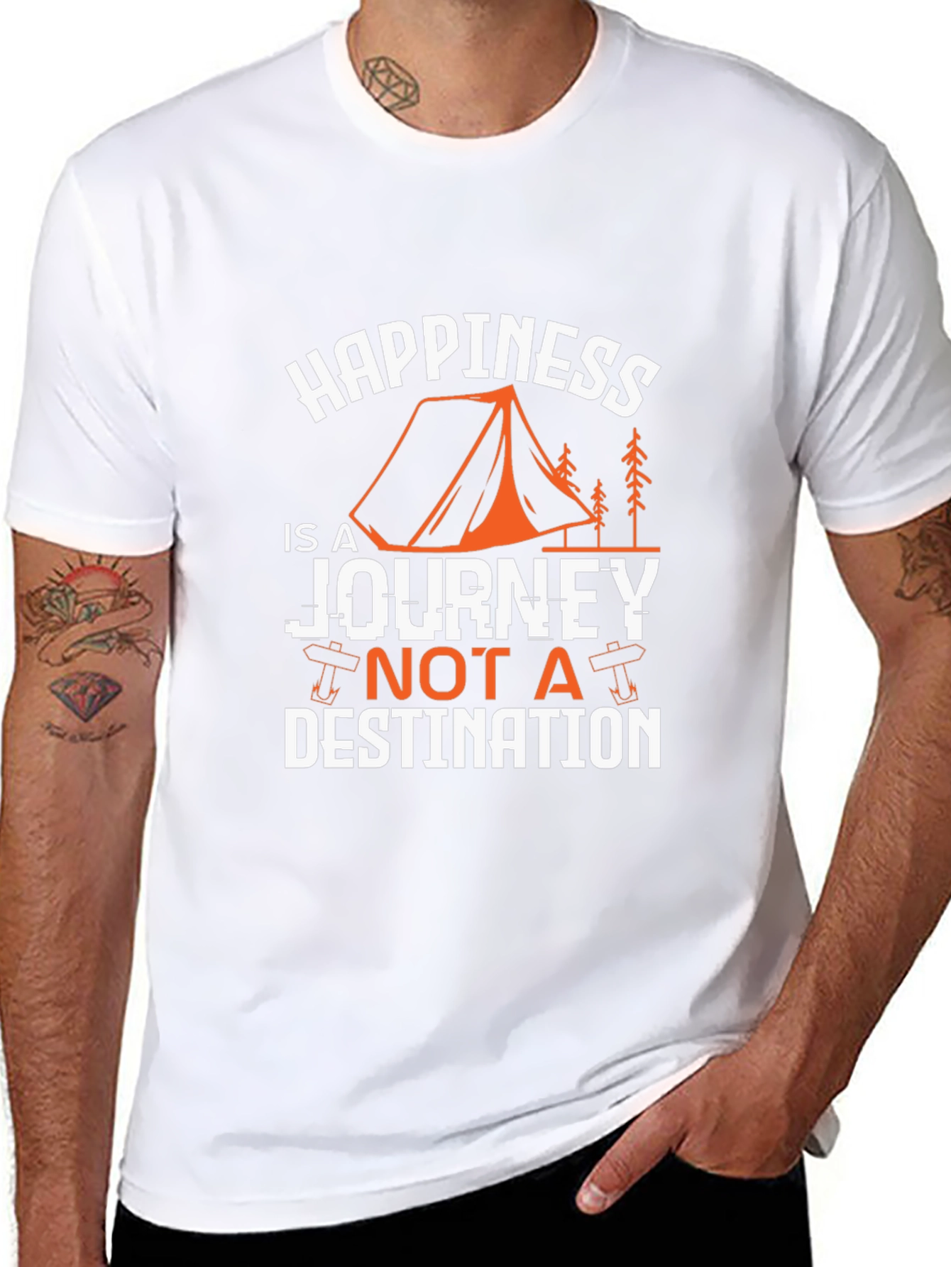 Happiness is a Journey Graphic Tee - Black
