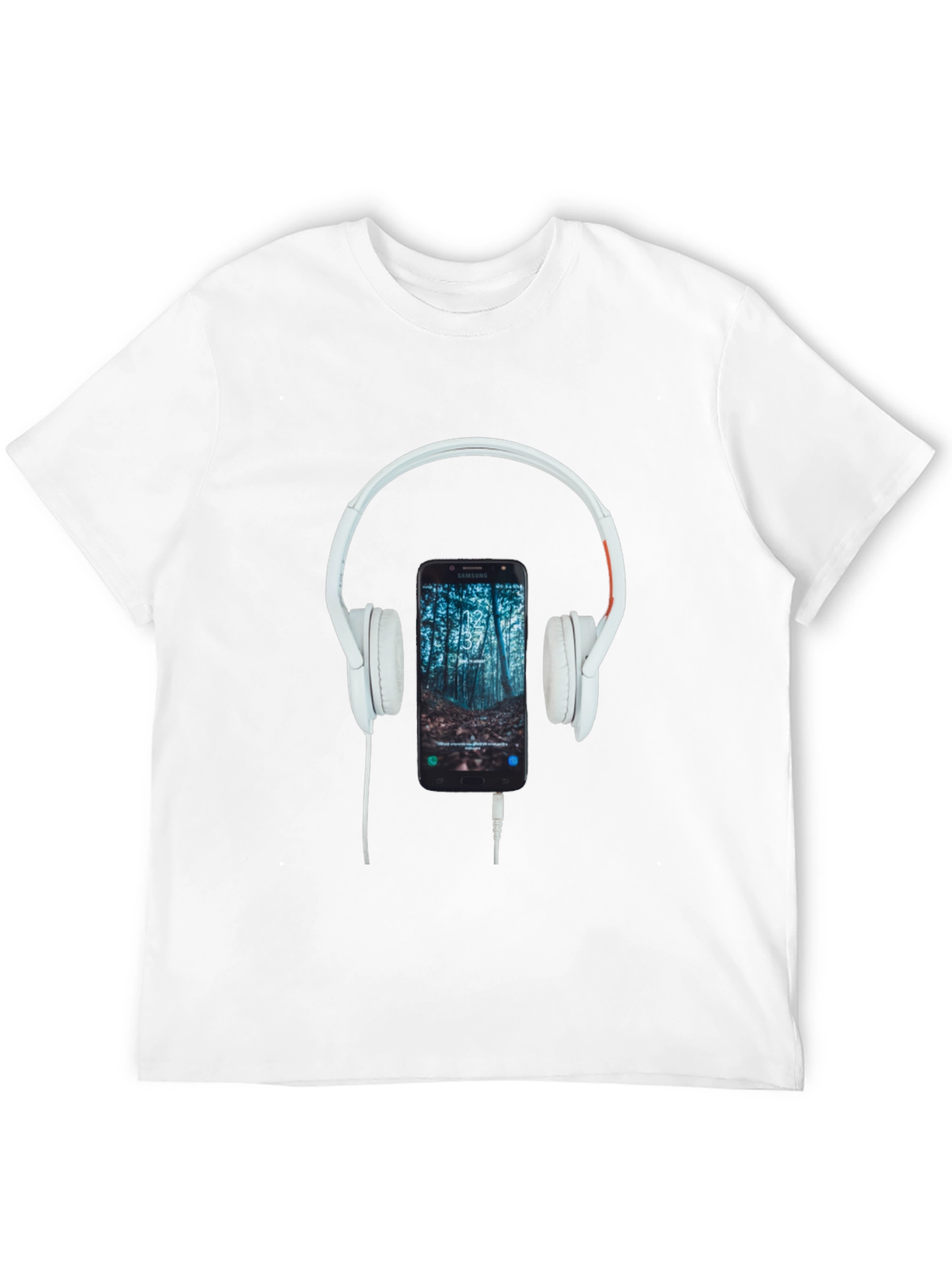 Headphone & Phone Graphic T-Shirt - Music Lover Tee