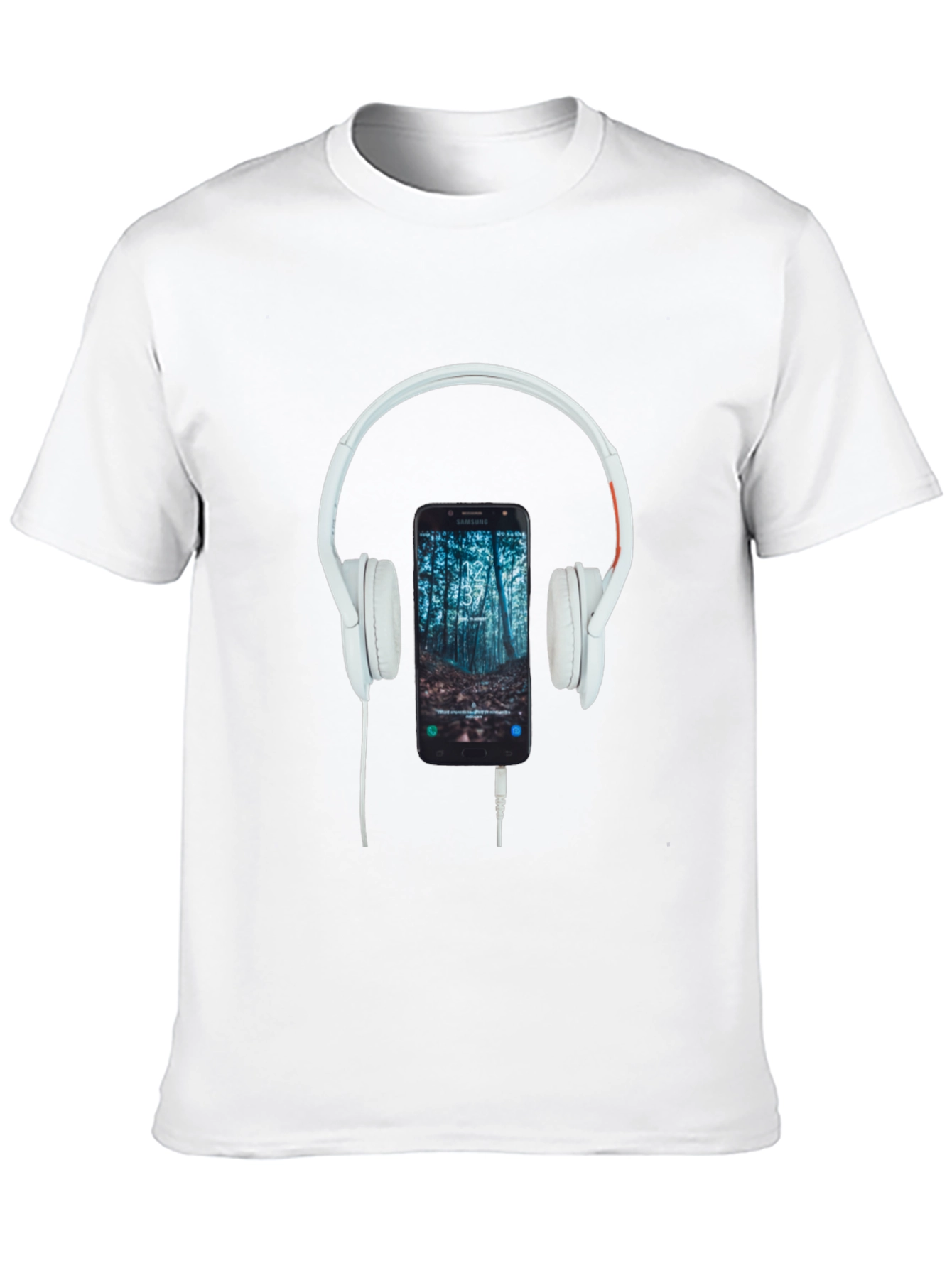 Headphone & Phone Graphic T-Shirt - Music Lover Tee
