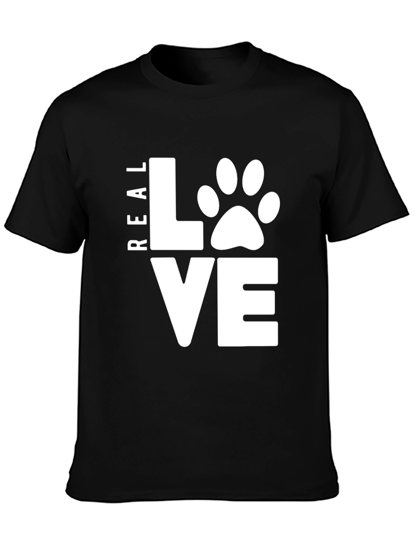 Real Love Dog Paw T-Shirt - Mens Black Tee
