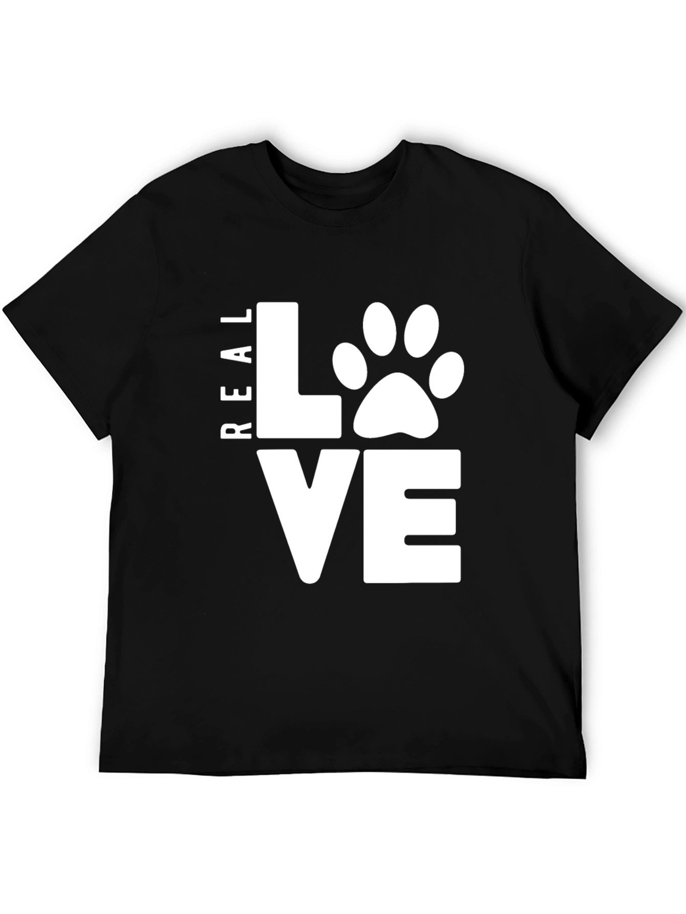 Real Love Dog Paw T-Shirt - Mens Black Tee