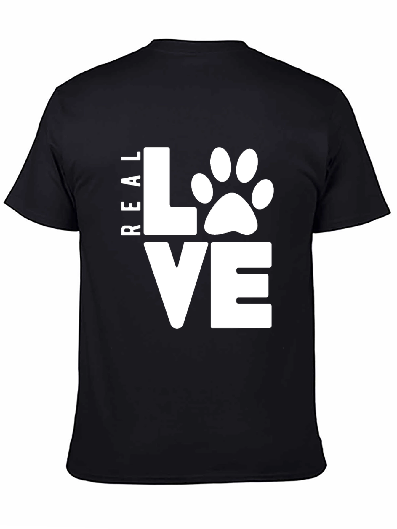 Real Love Dog Paw T-Shirt - Mens Black Tee