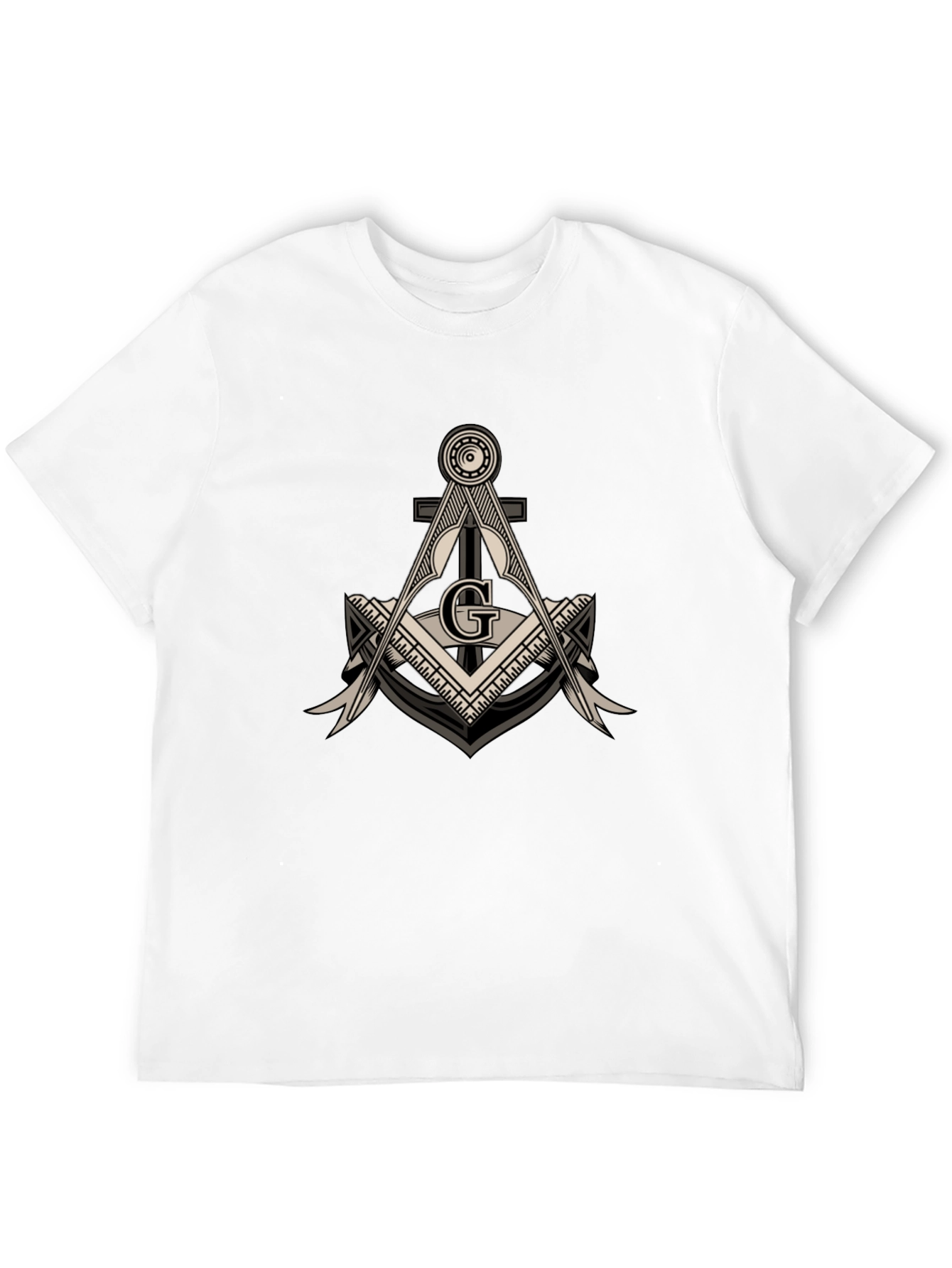 Masonic Compass & Square G Black T-Shirt