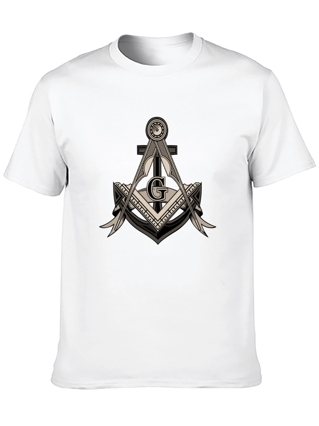 Masonic Compass & Square G Black T-Shirt