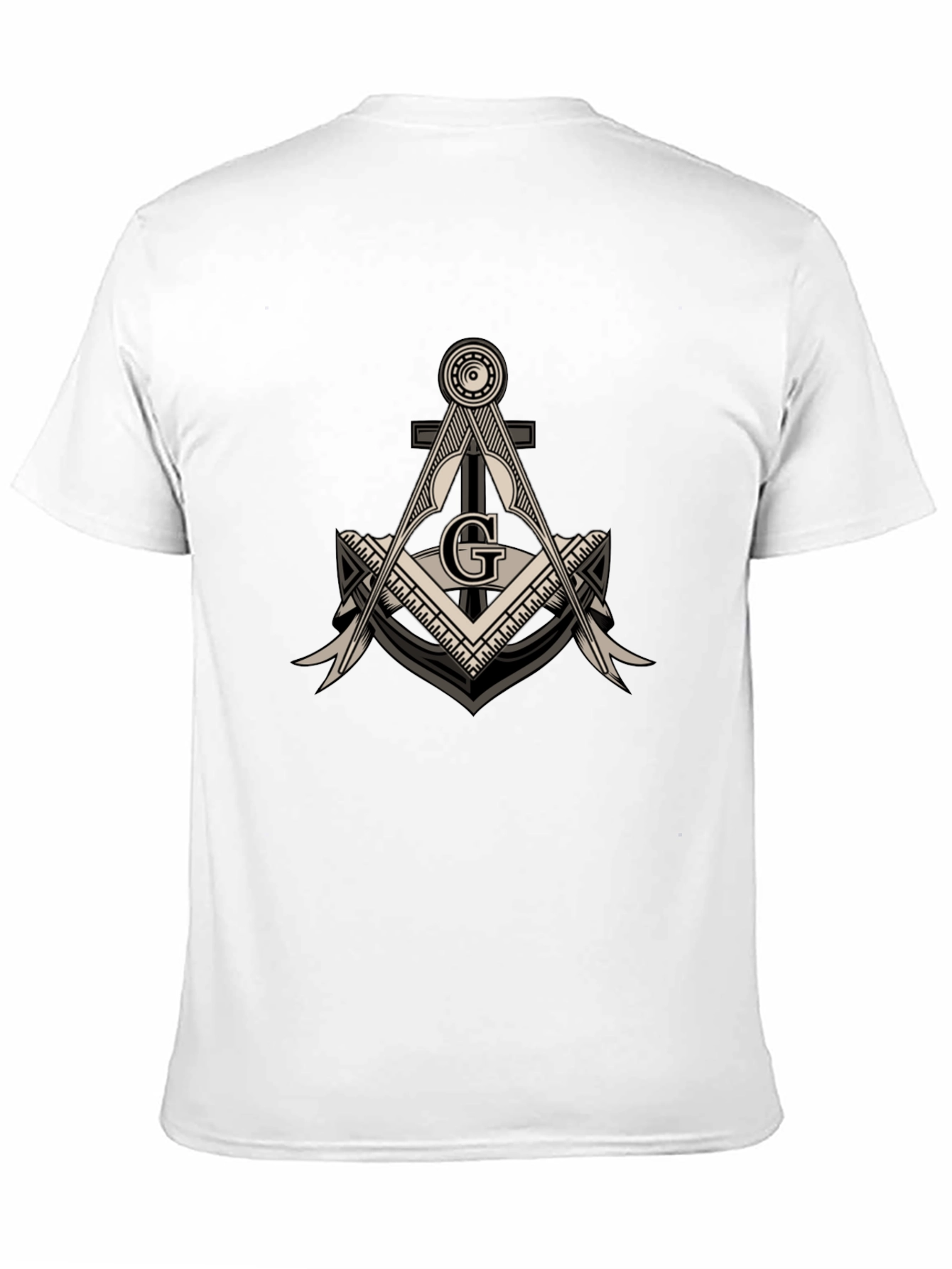 Masonic Compass & Square G Black T-Shirt