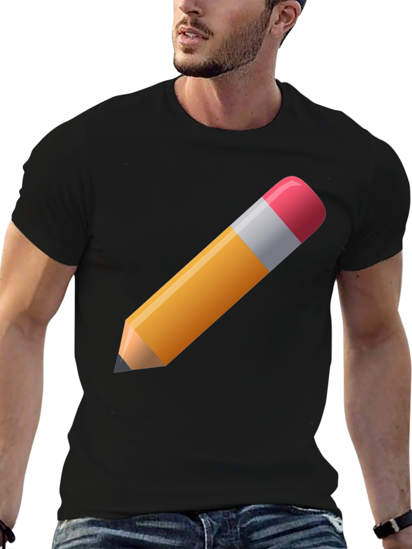 Pencil Graphic Black T-Shirt