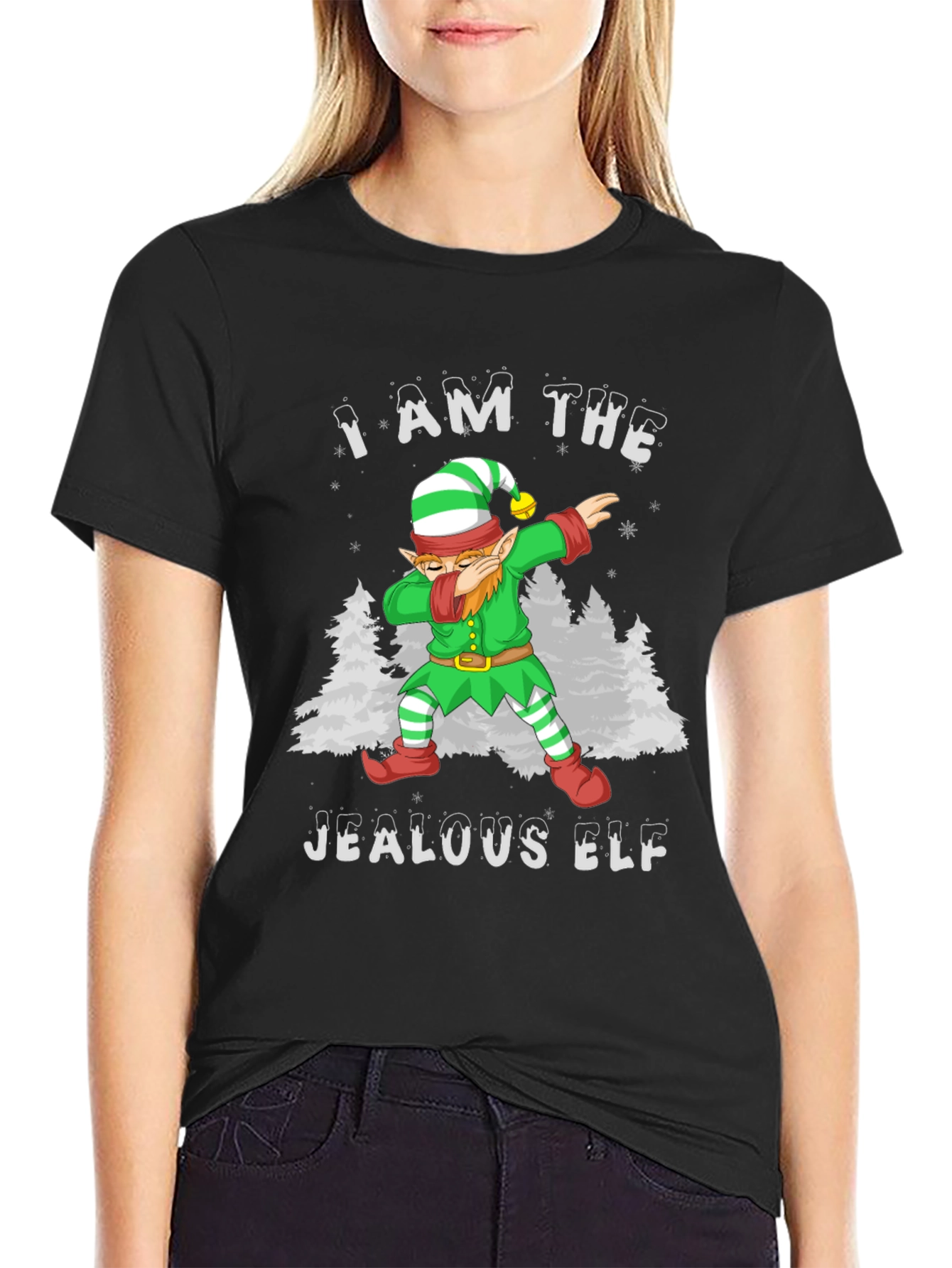 Jealous Elf Dabbing Christmas T-Shirt