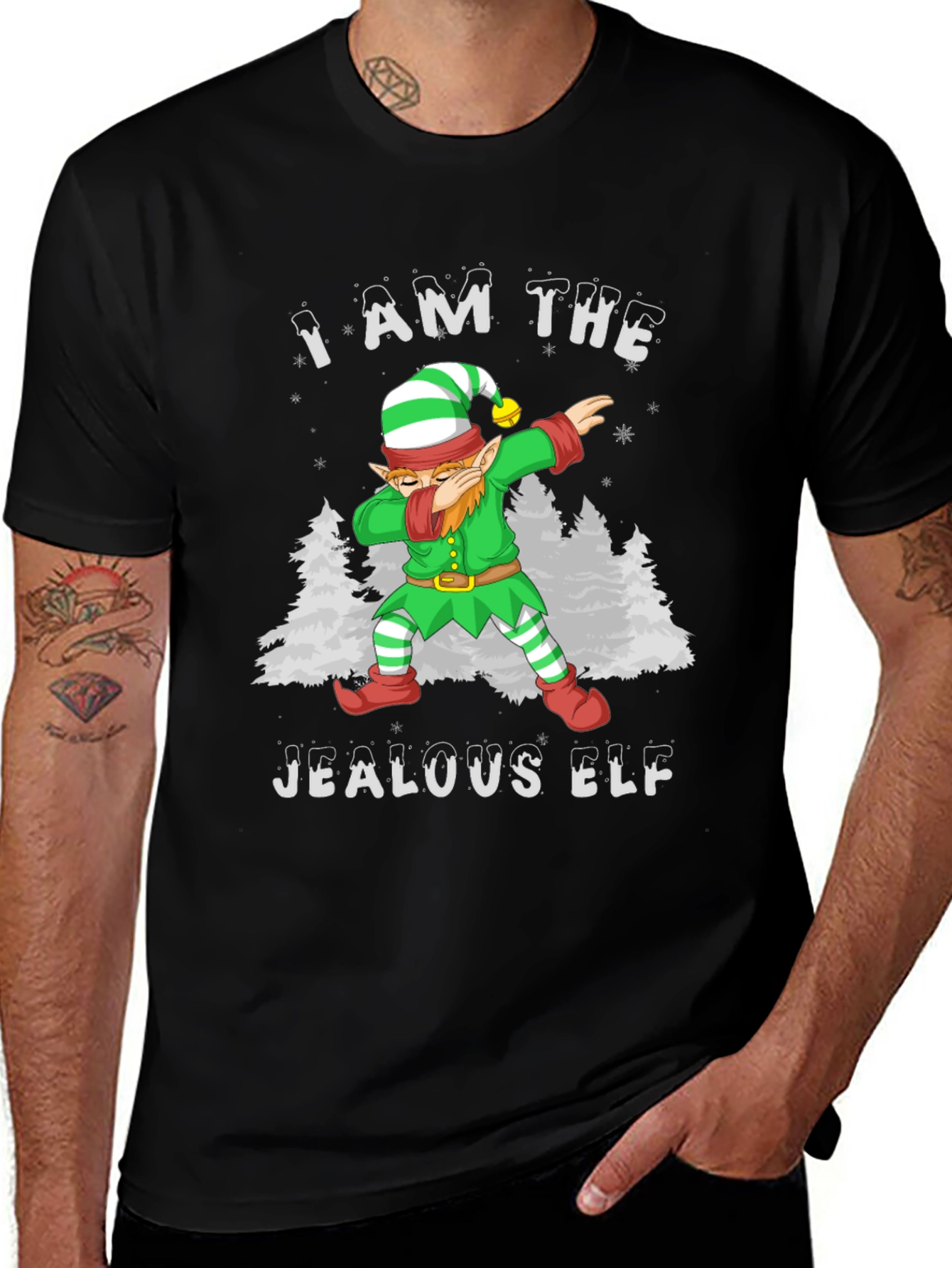 Jealous Elf Dabbing Christmas T-Shirt