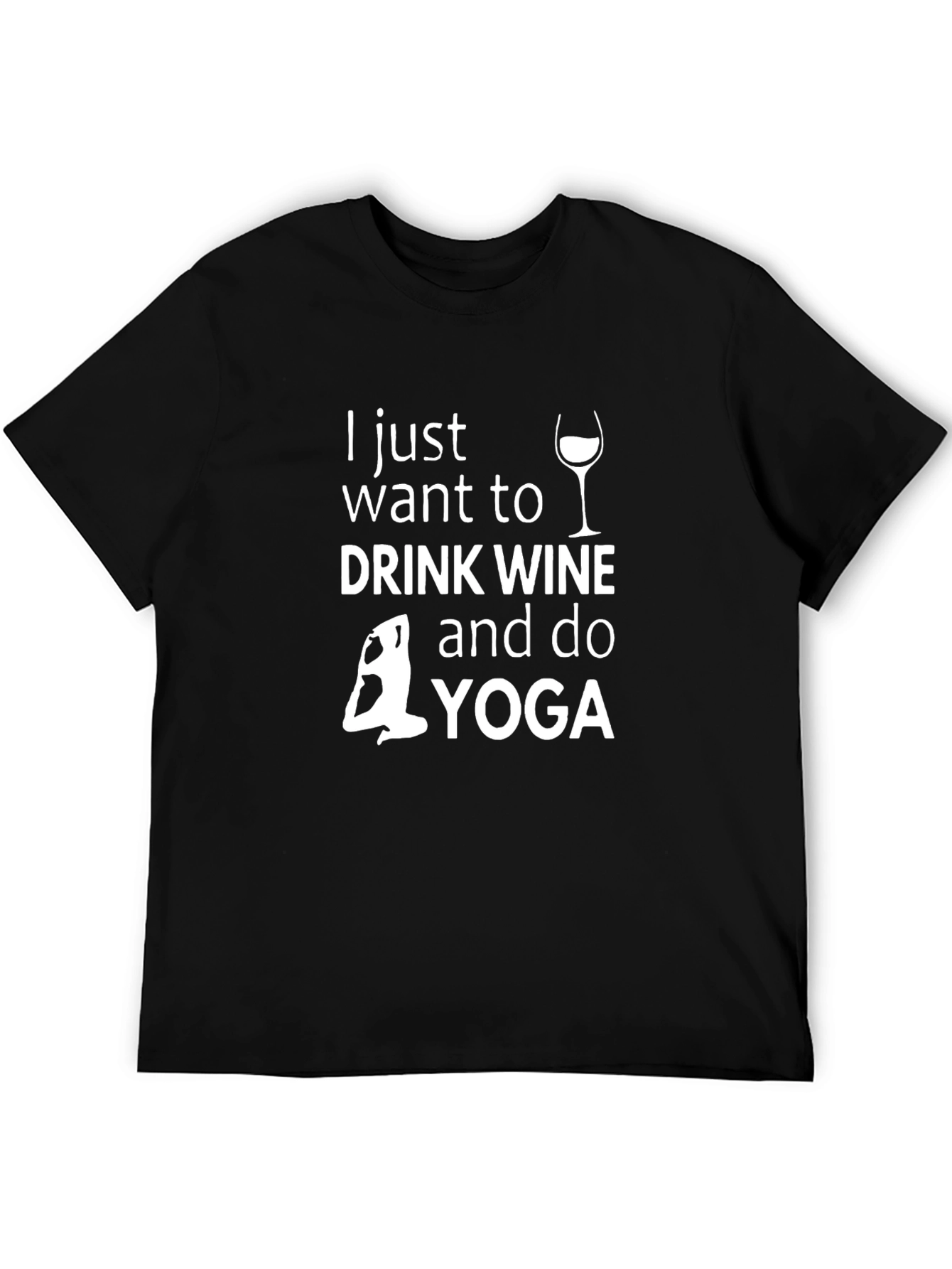 Drink Wine Do Yoga Graphic Tee - Relaxed Fit